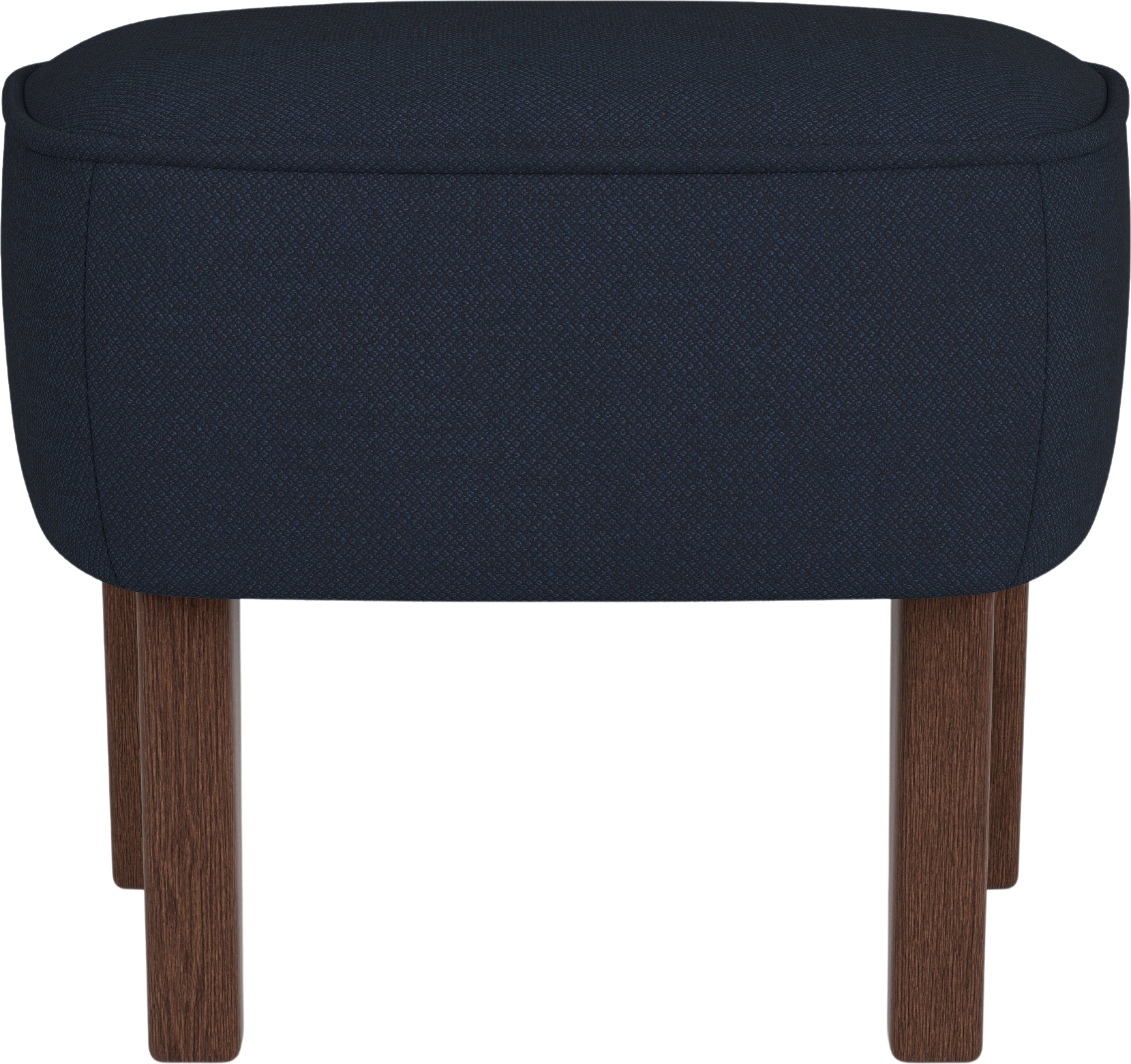 Podnóżek Ingeborg granatowy na ciemnych dębowych nogach