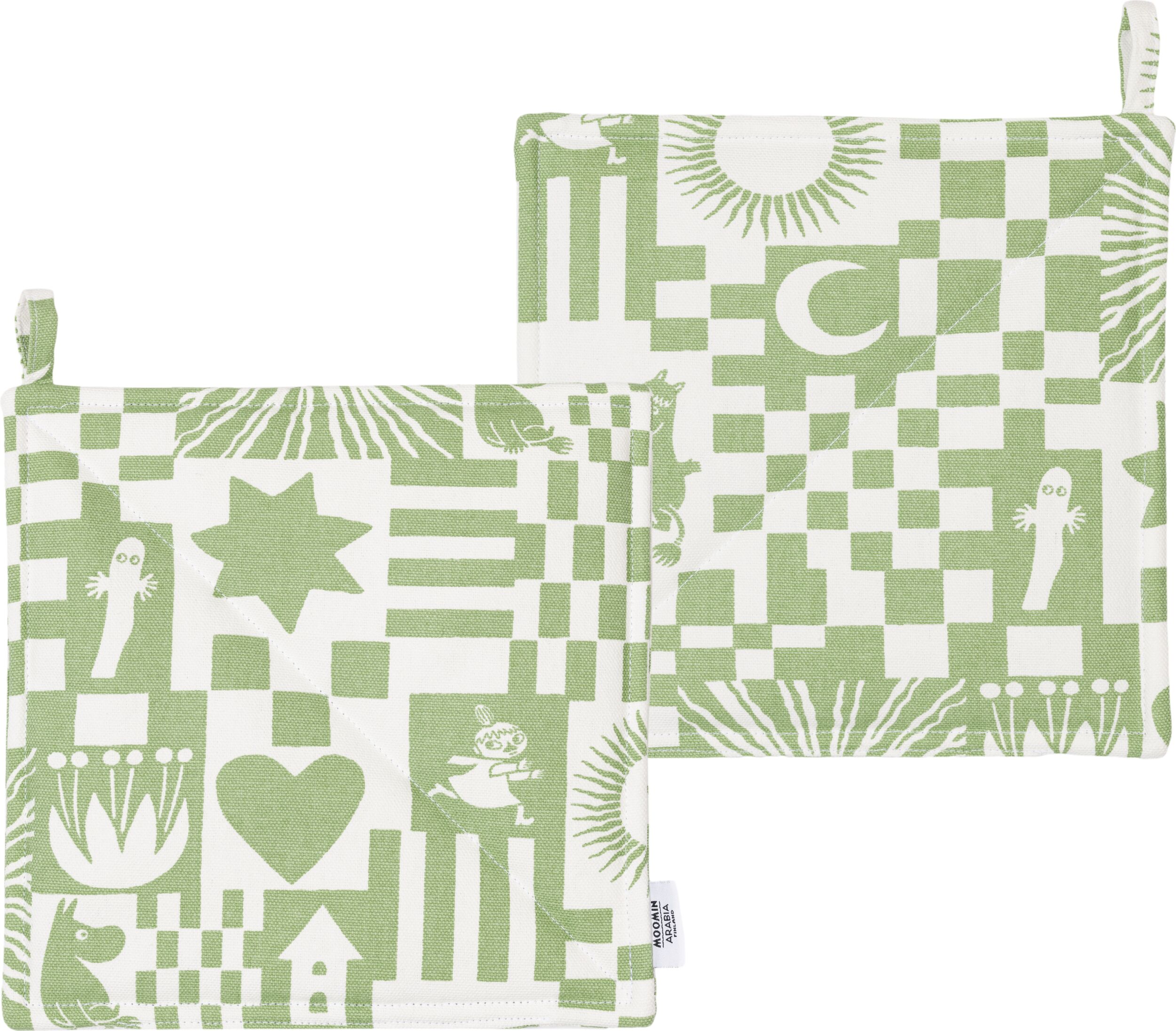 Łapki kuchenne Arabia Finland Muminki Party zielone 2 szt.