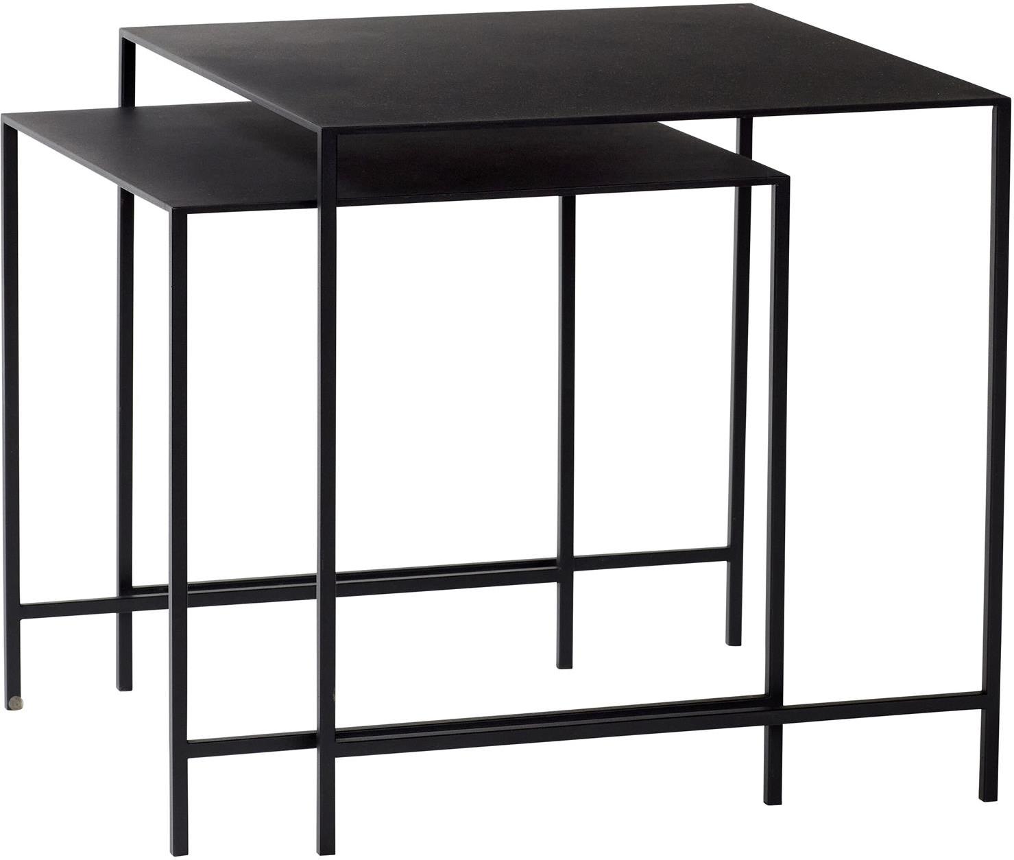 Stoliki kawowe Hübsch czarne metalowe 2 szt.