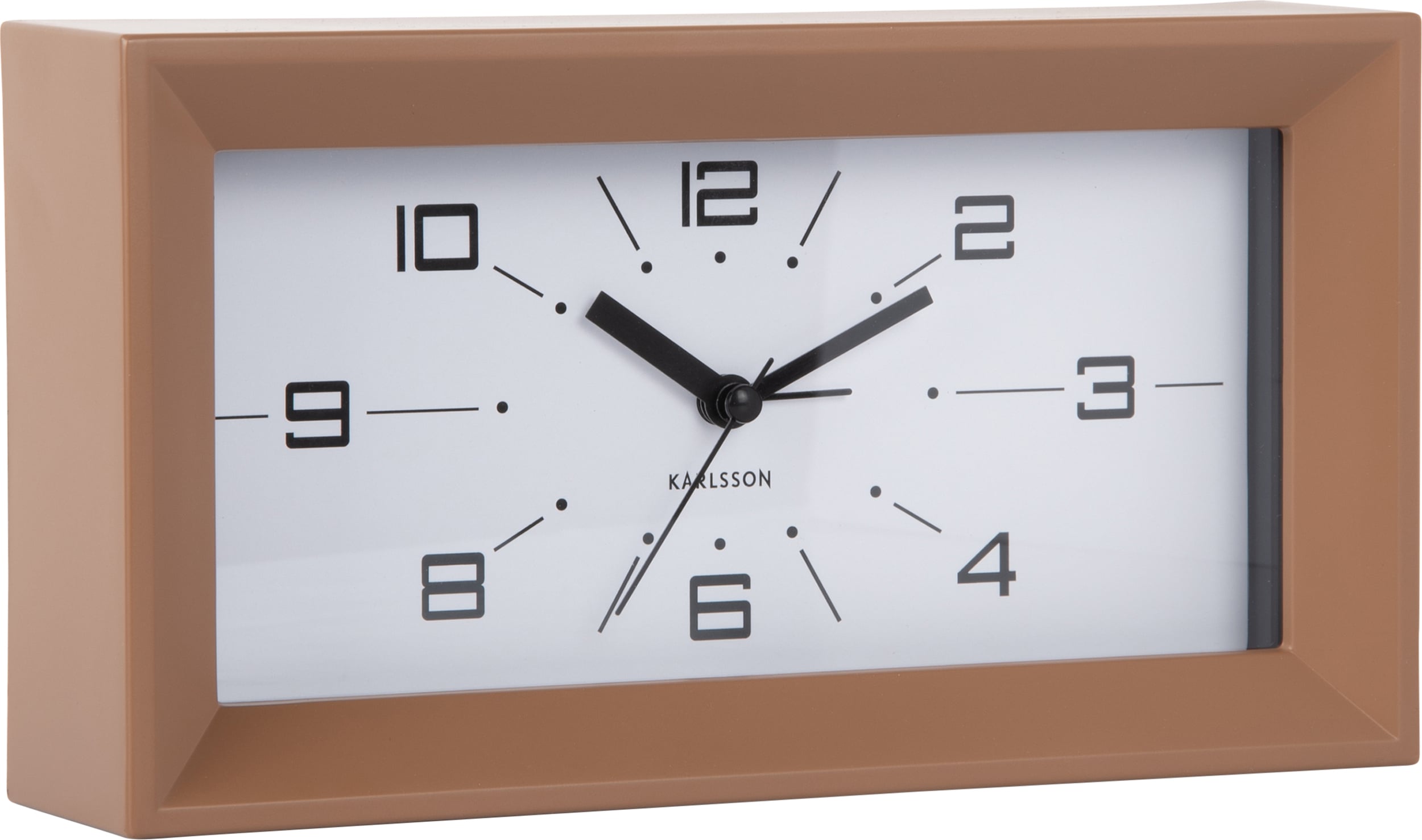 Budzik Lujo prostokątny brązowy