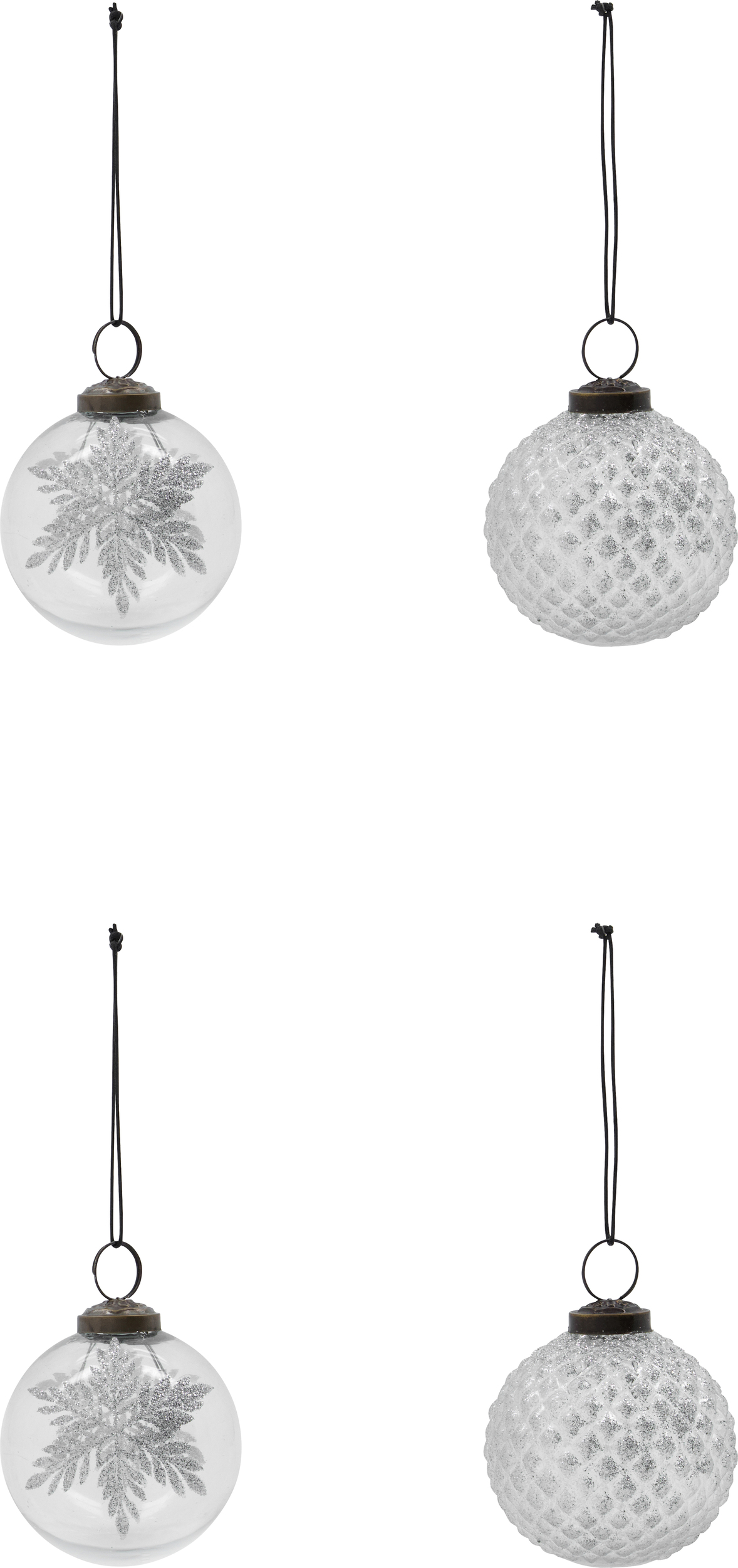 Bombki HDSnowi srebrne 4 szt.