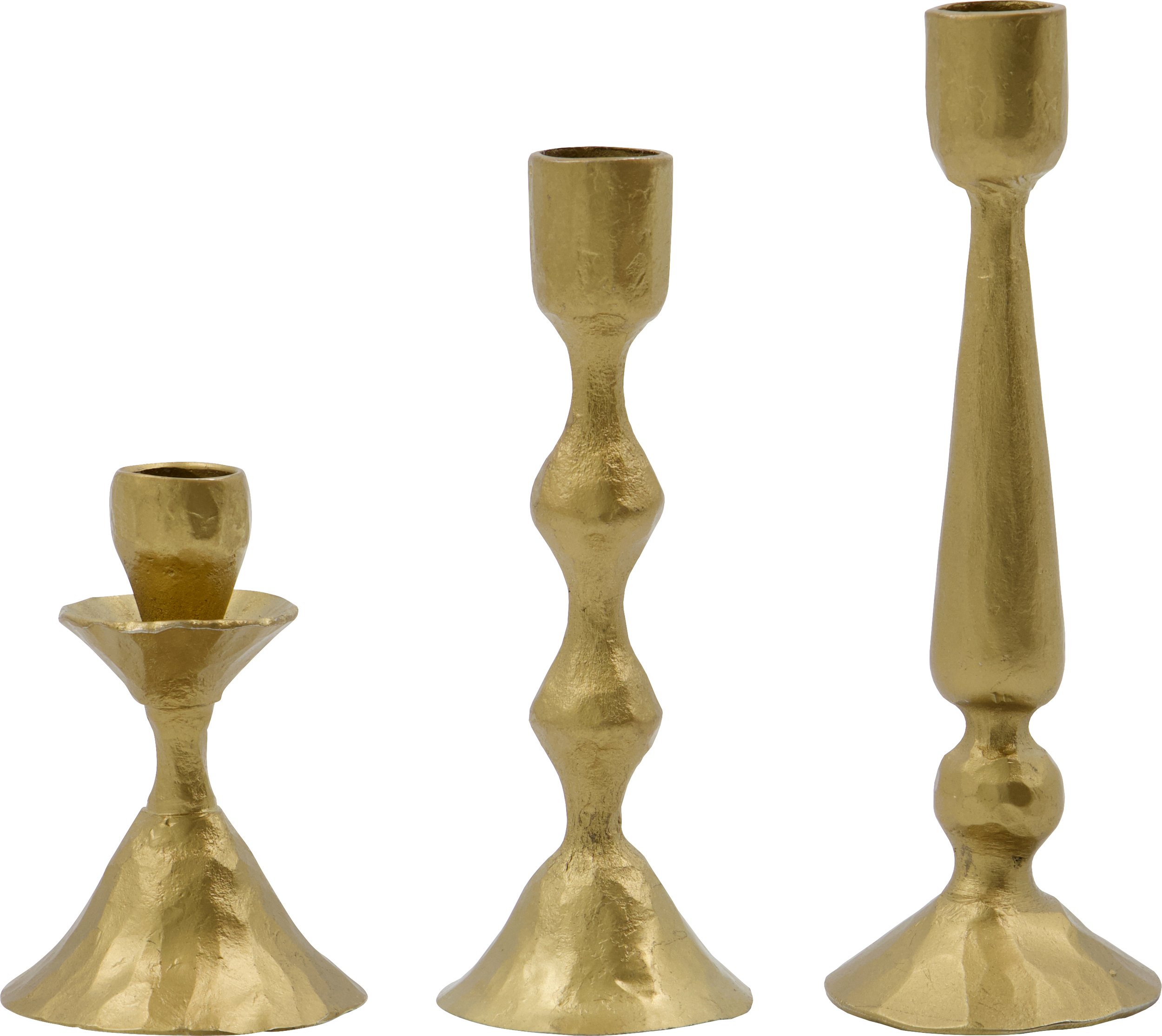 Świeczniki na klasyczne świece Castle antyczny mosiądz 3 szt.