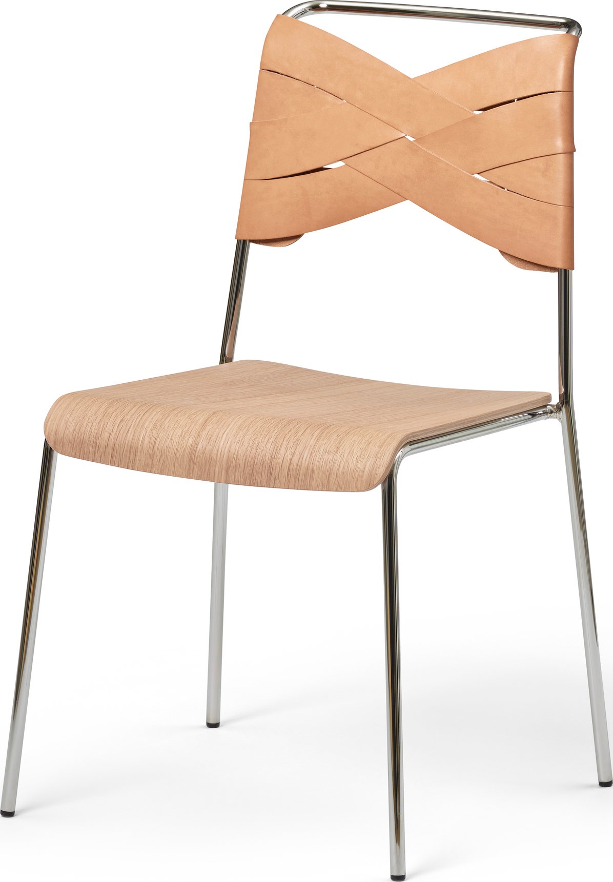 Krzesło Torso brązowe z chromowanymi nogami