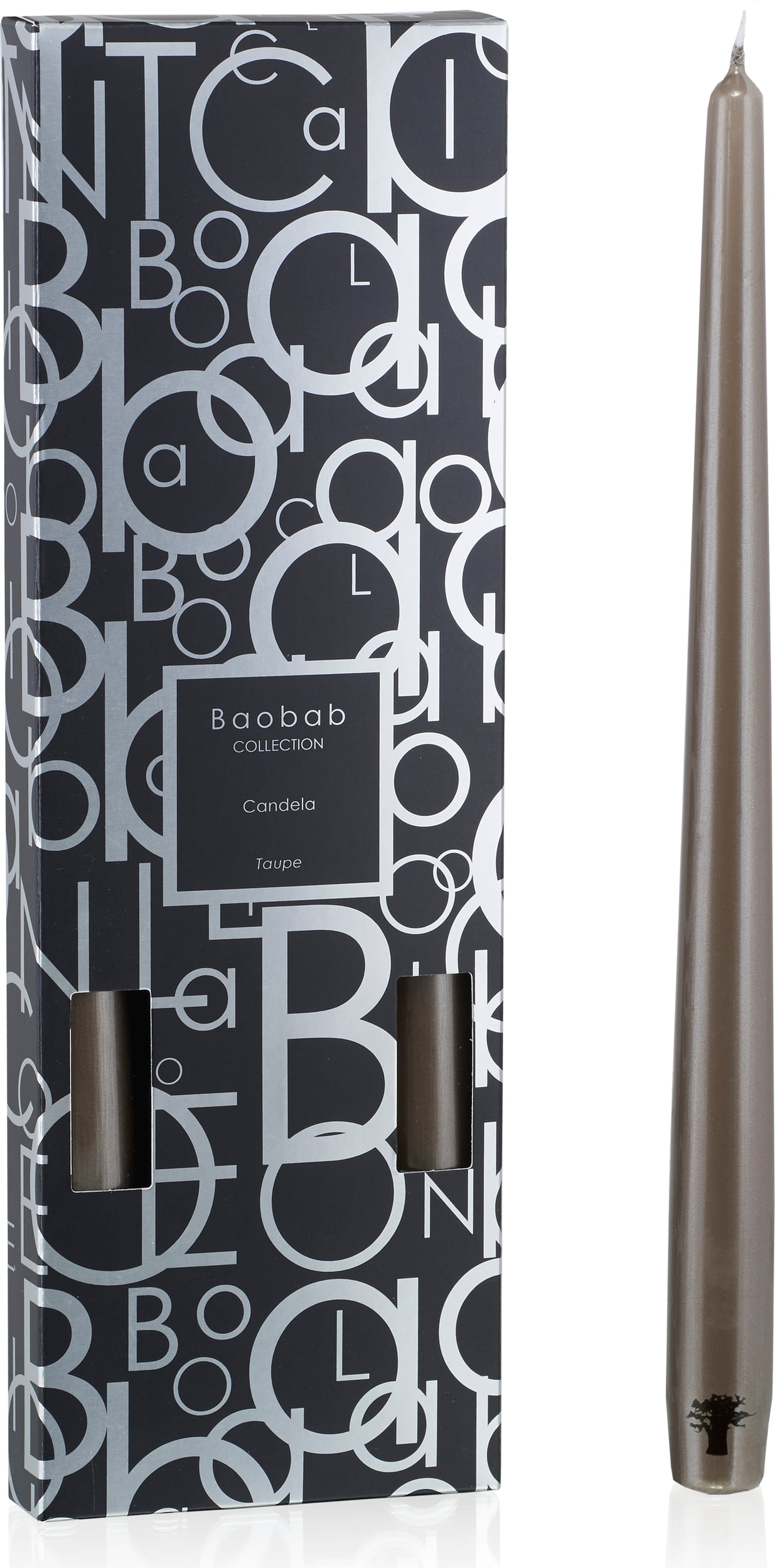 Świece Candela taupe 4 szt.