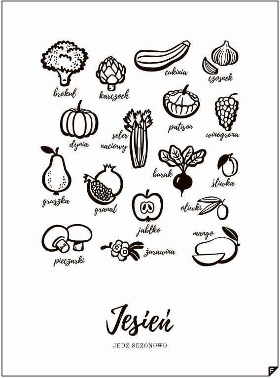 Plakat Jesień - Jedz sezonowo 21 x 30 cm