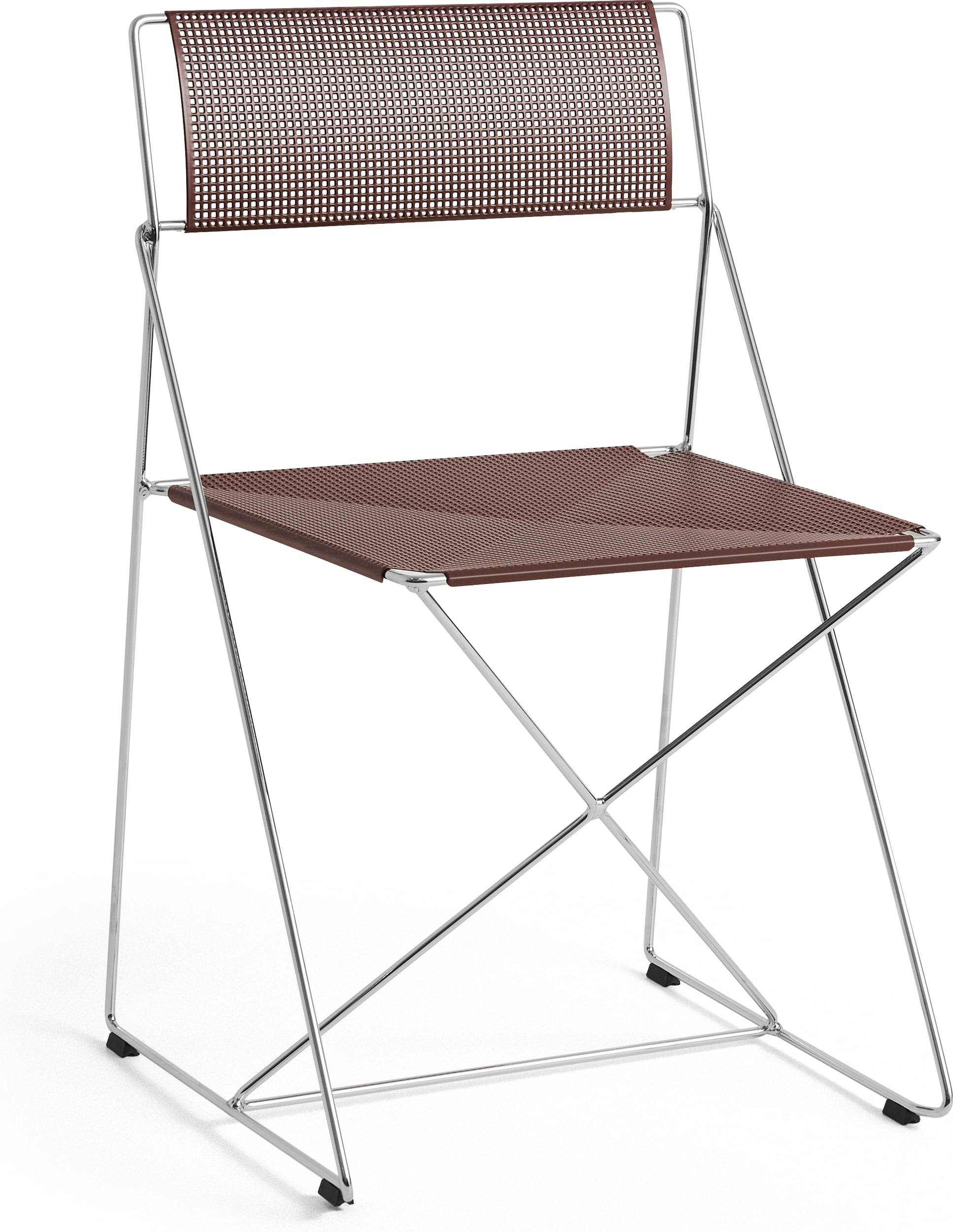 Krzesło składane X-Line Chromed Base 2.0 bordowe