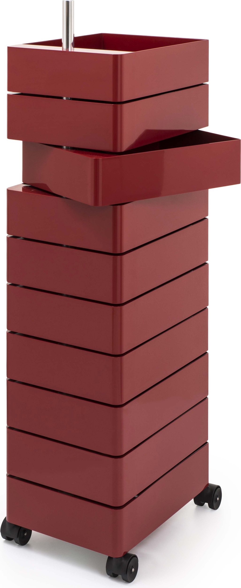 Kontenerek biurowy z 10 szufladami Magis 367 bordowy