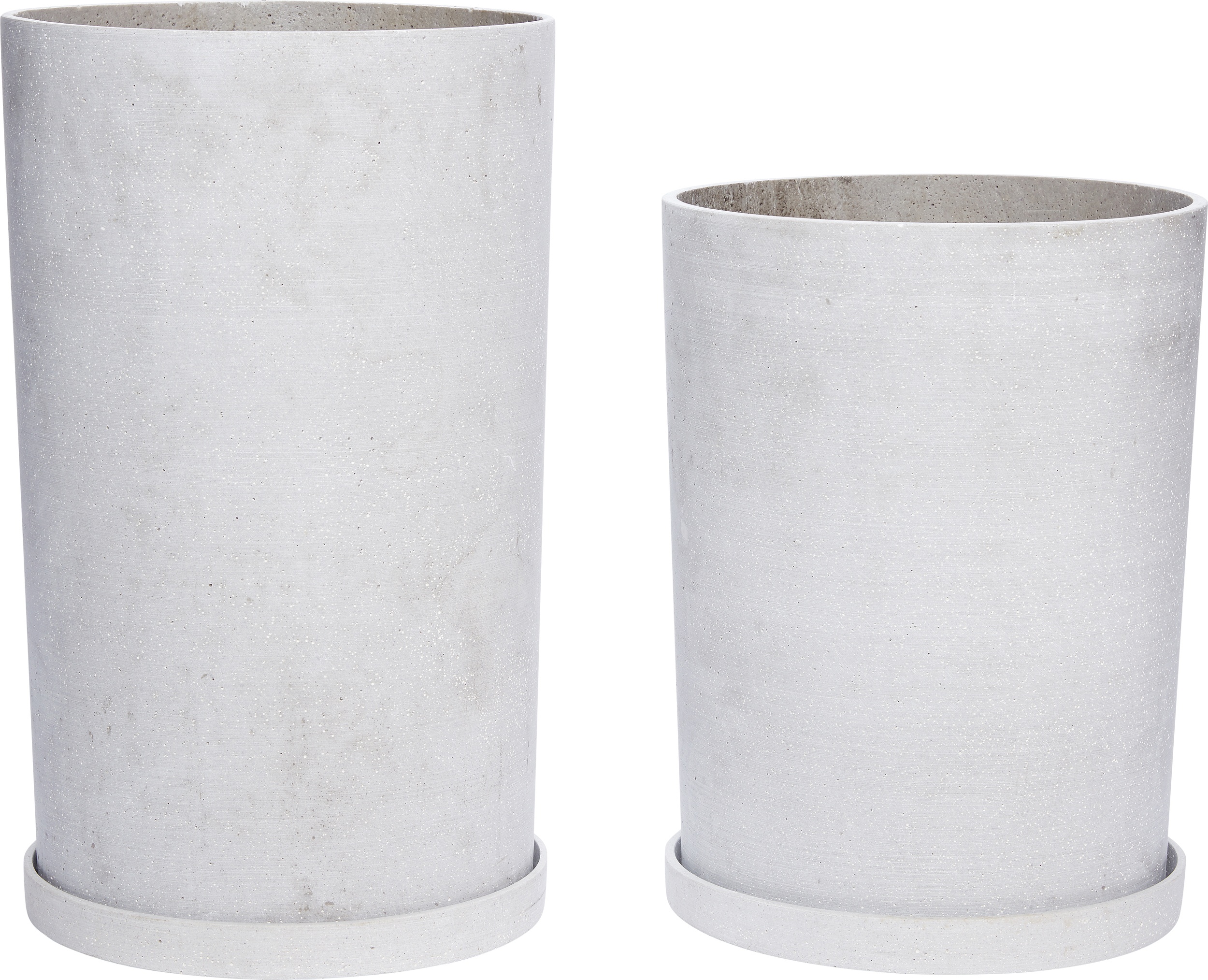 Doniczka Hübsch szara z podstawką 2 szt.