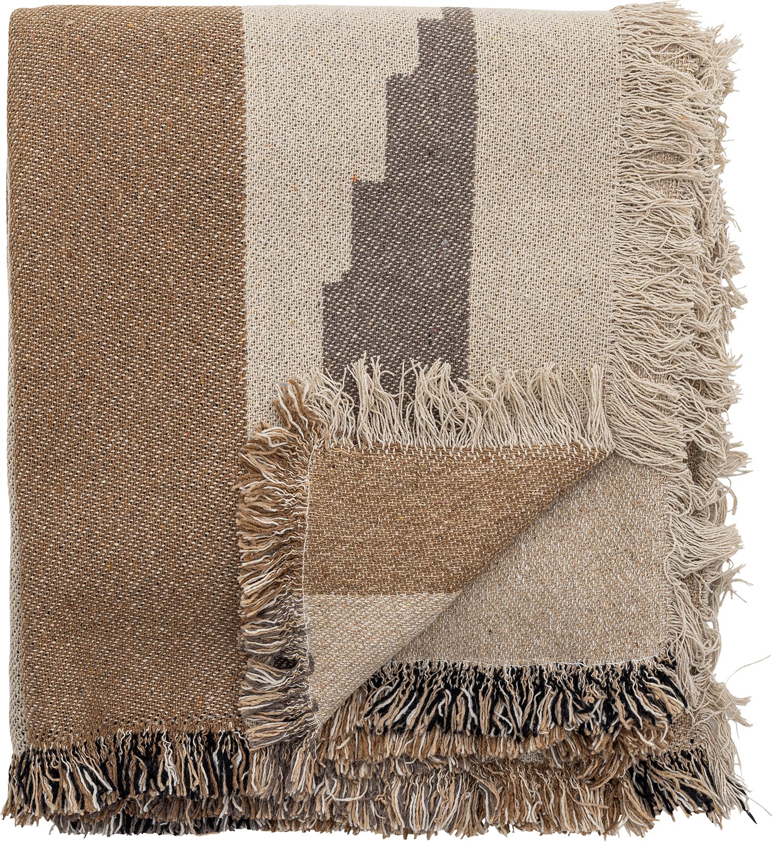 Narzuta Maji 160 x 130 cm brązowa z recyklingu