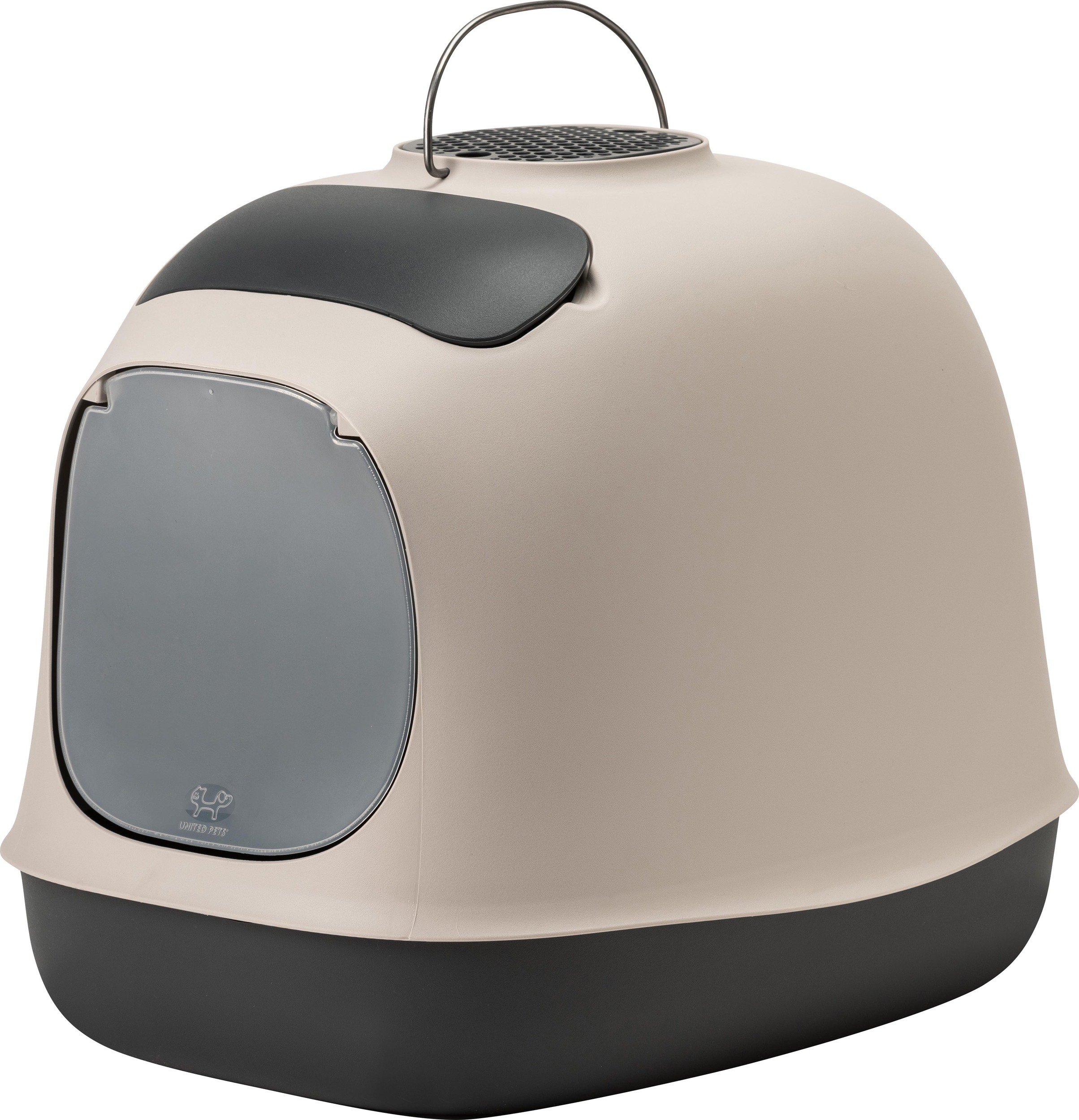 Kuweta dla kota z łopatką, zapasem torebek i filtrem węglowym Minu beżowo-czarna 18 el.