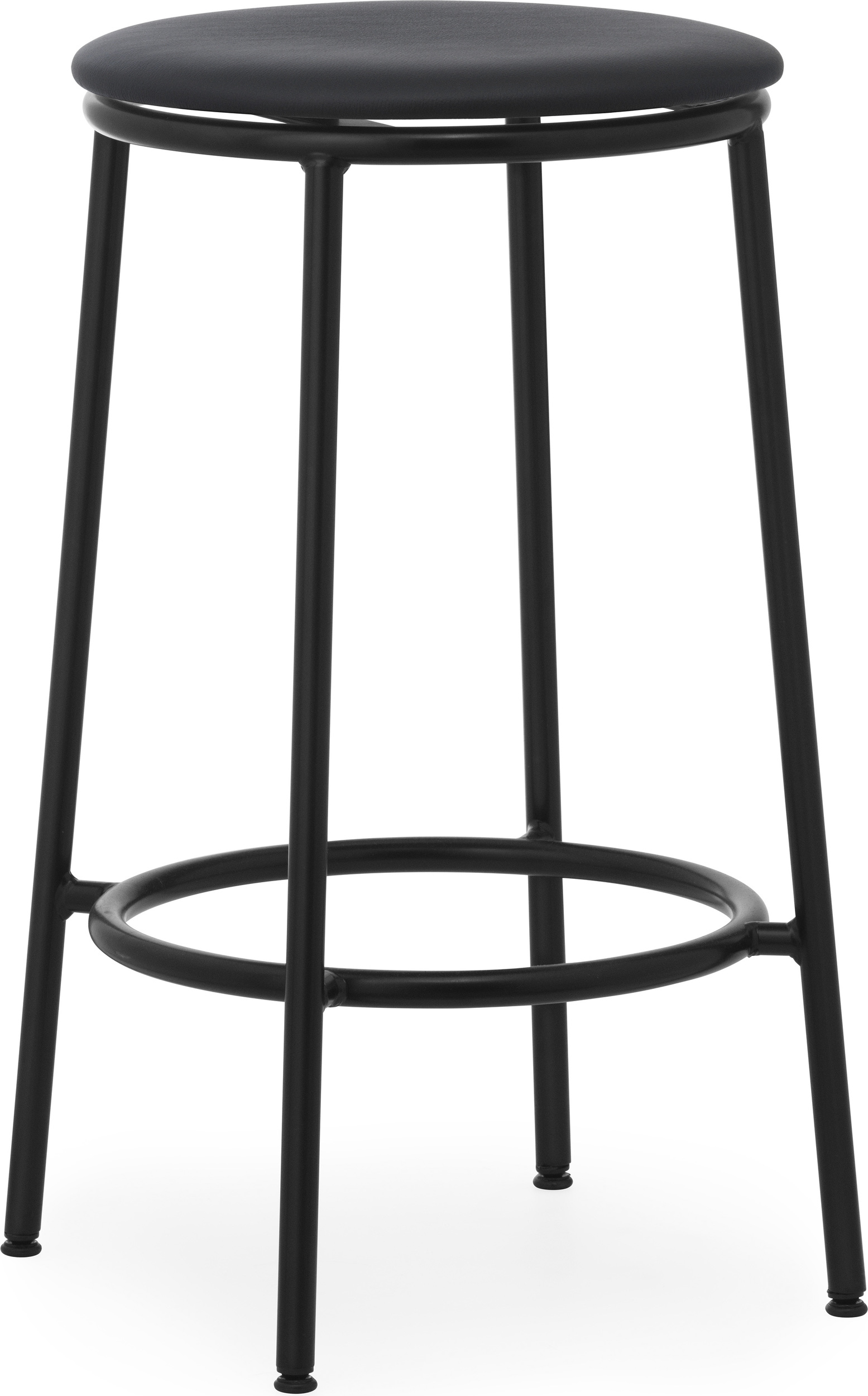 Stołek barowy Circa Ultra Leather Black 65 cm z tapicerowanym siedziskiem