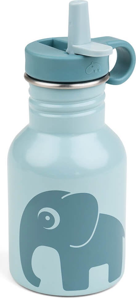 Butelka na wodę Done by Deer Elphee niebieska ze słomką