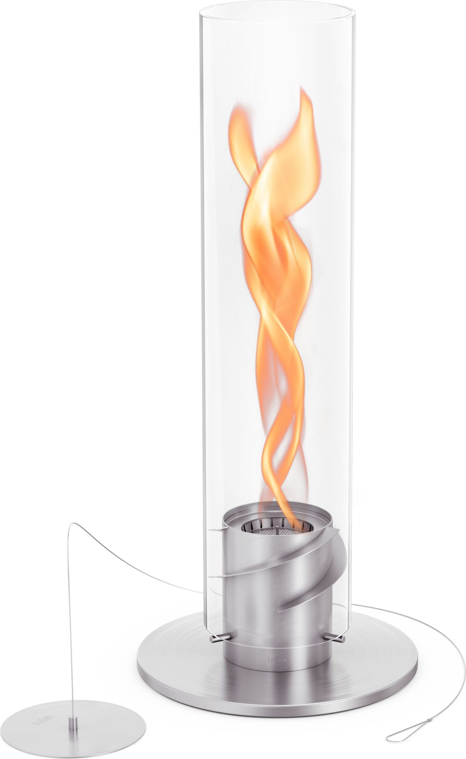 Latarnia Spin II średnia srebrna z podstawą