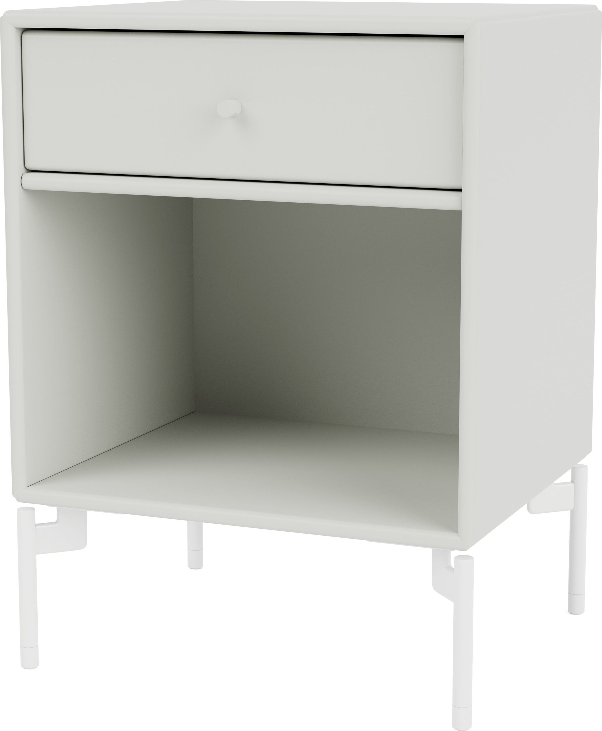 Szafka nocna Dream jasnoszara na białych nogach