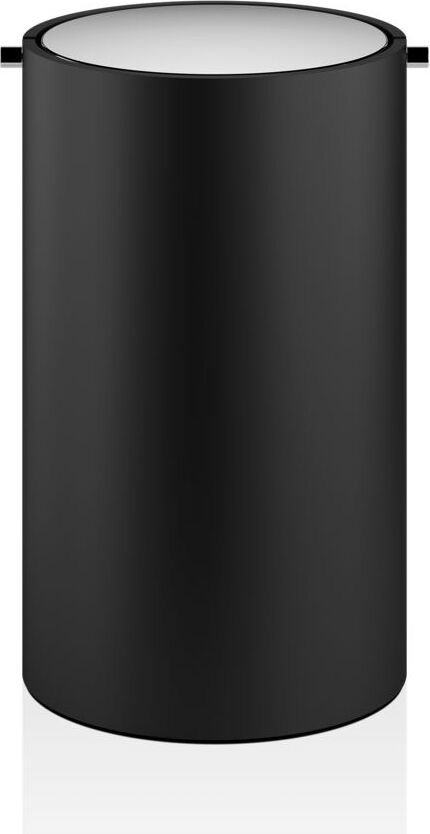 Kosz łazienkowy na śmieci Stone czarny mat z pokrywą ze stali polerowanej