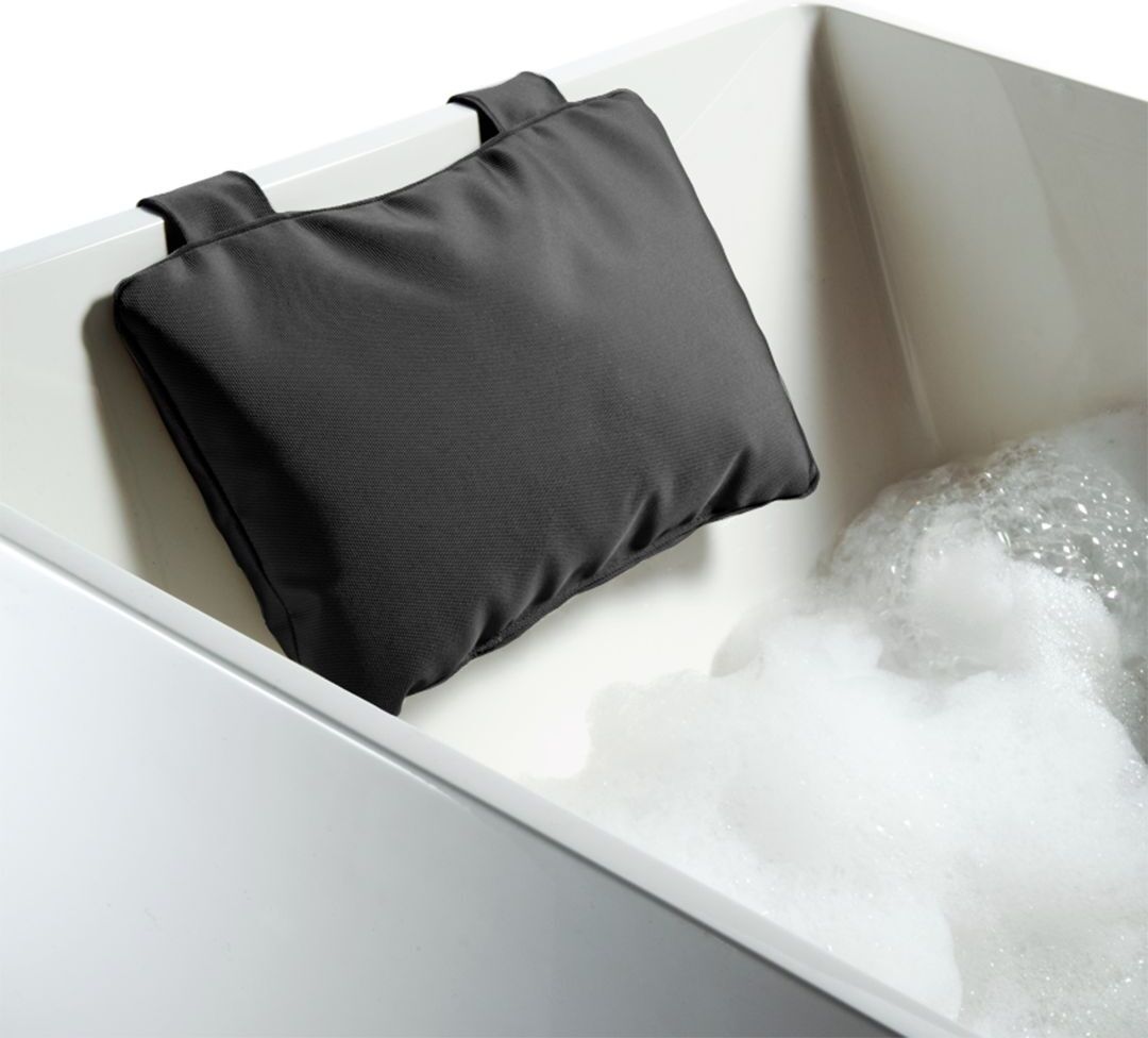 Poduszka do wanny Loft 21 x 32 cm czarna z dwoma przyssawkami