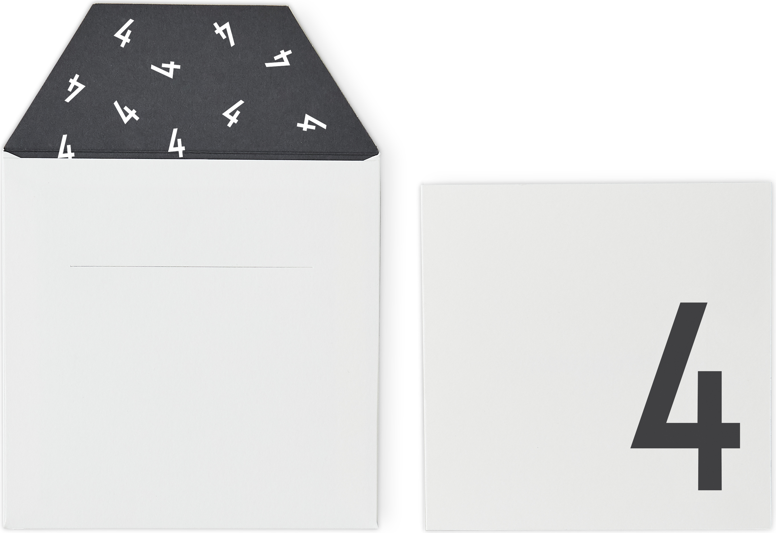 Kartka urodzinowa dla dzieci Design Letters biała 4 lata