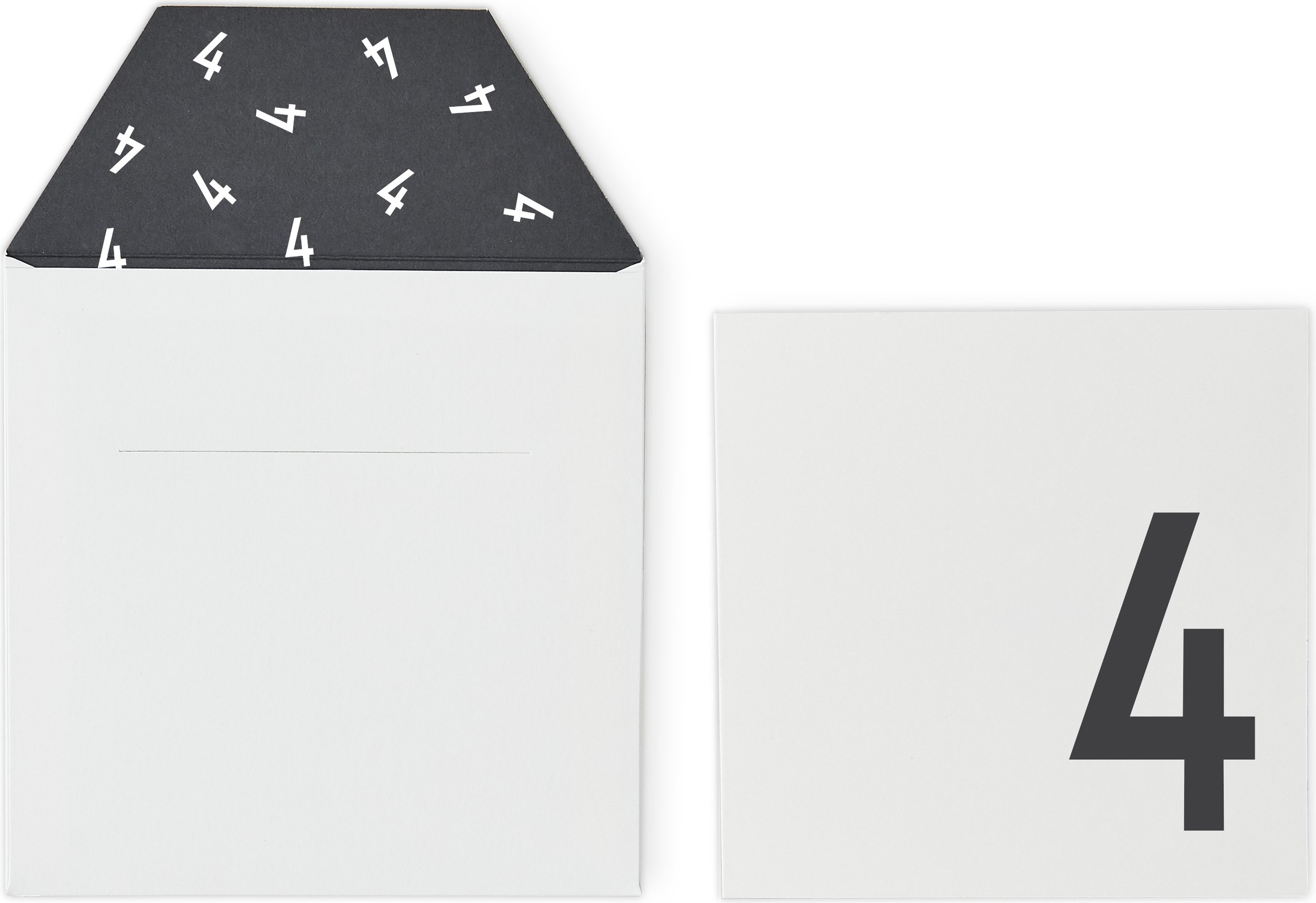 Kartka urodzinowa dla dzieci Design Letters biała 4 lata