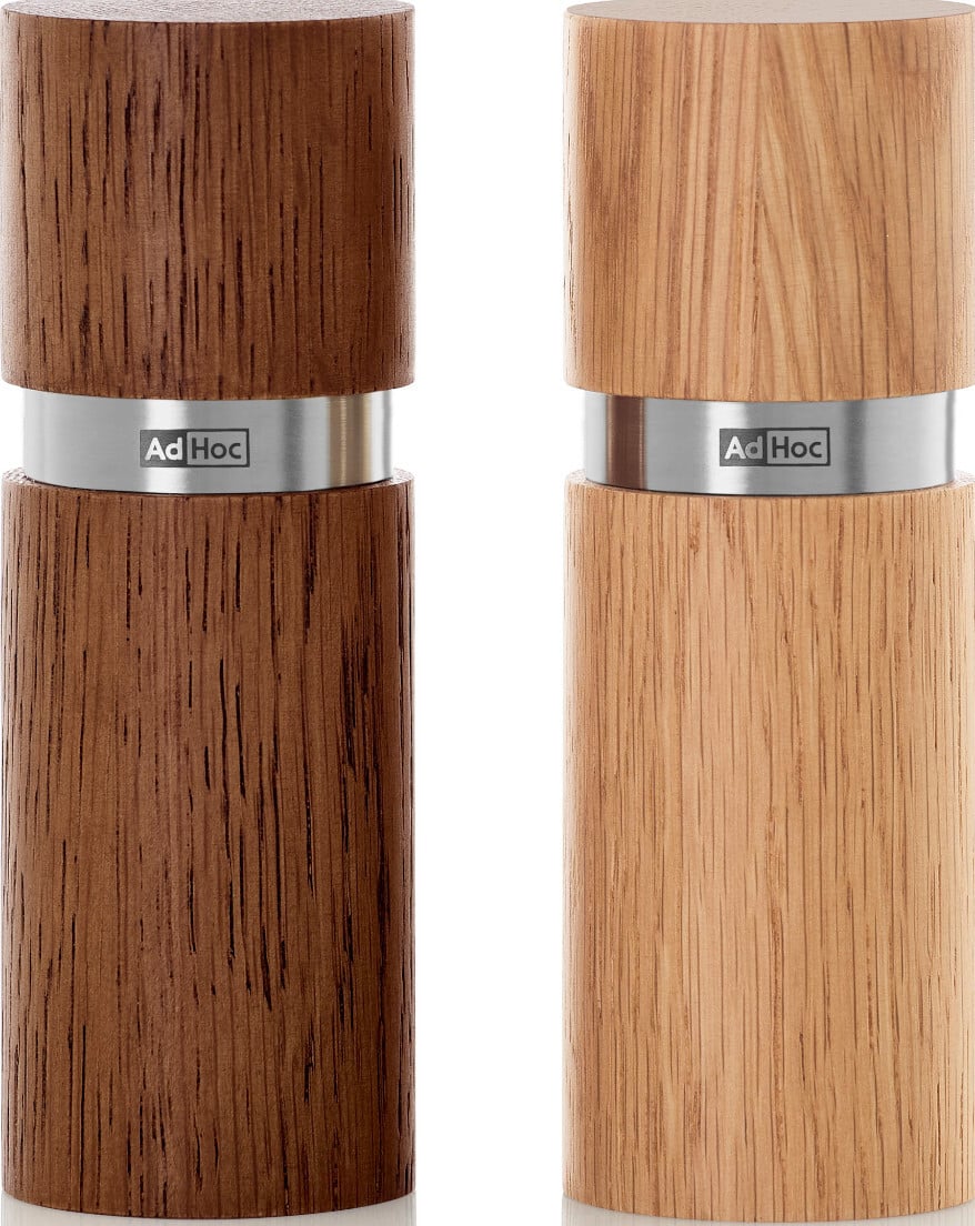 Młynki do soli i pieprzu Textura XS ciemny i jasny dąb 2 szt.