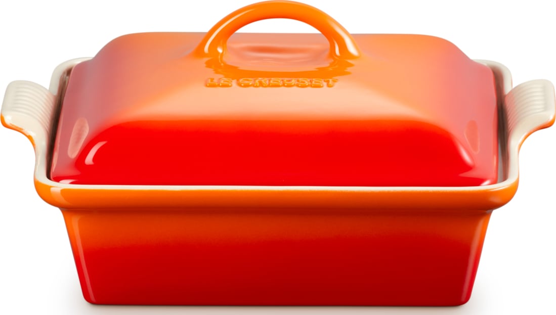 Forma do pieczenia Heritage kwadratowa 23 cm płomienny pomarańcz z pokrywką
