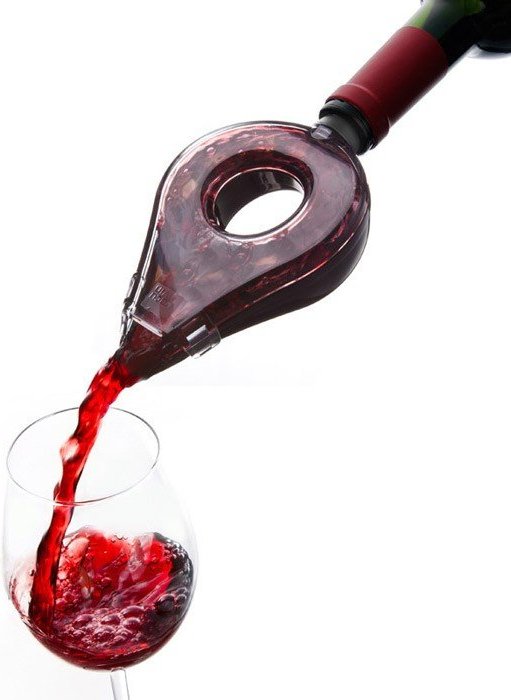 Napowietrzający nalewak do wina Vacu Vin szary