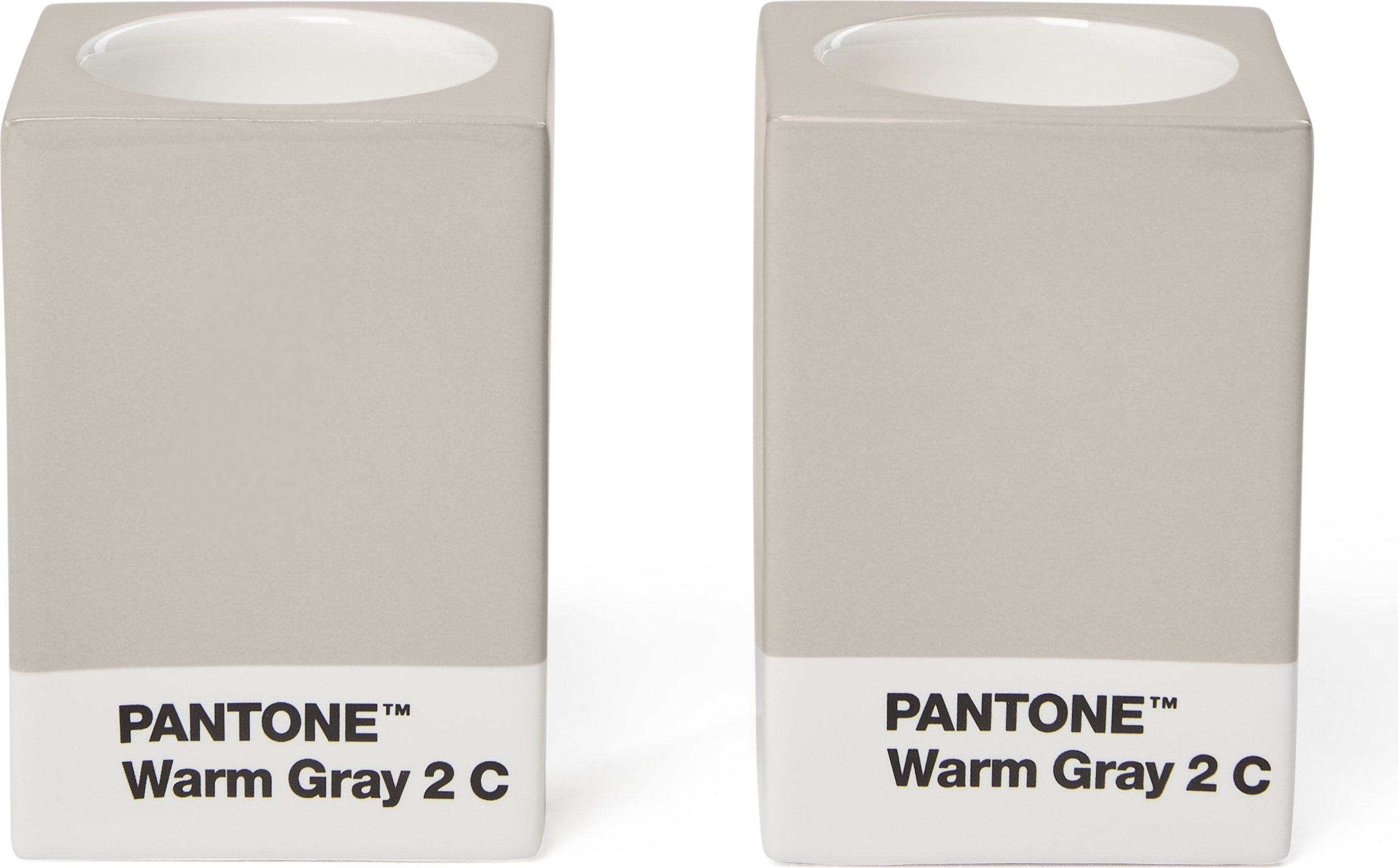 Świeczniki na klasyczne świece lub tealighty Pantone ciepłoszare 2 szt.
