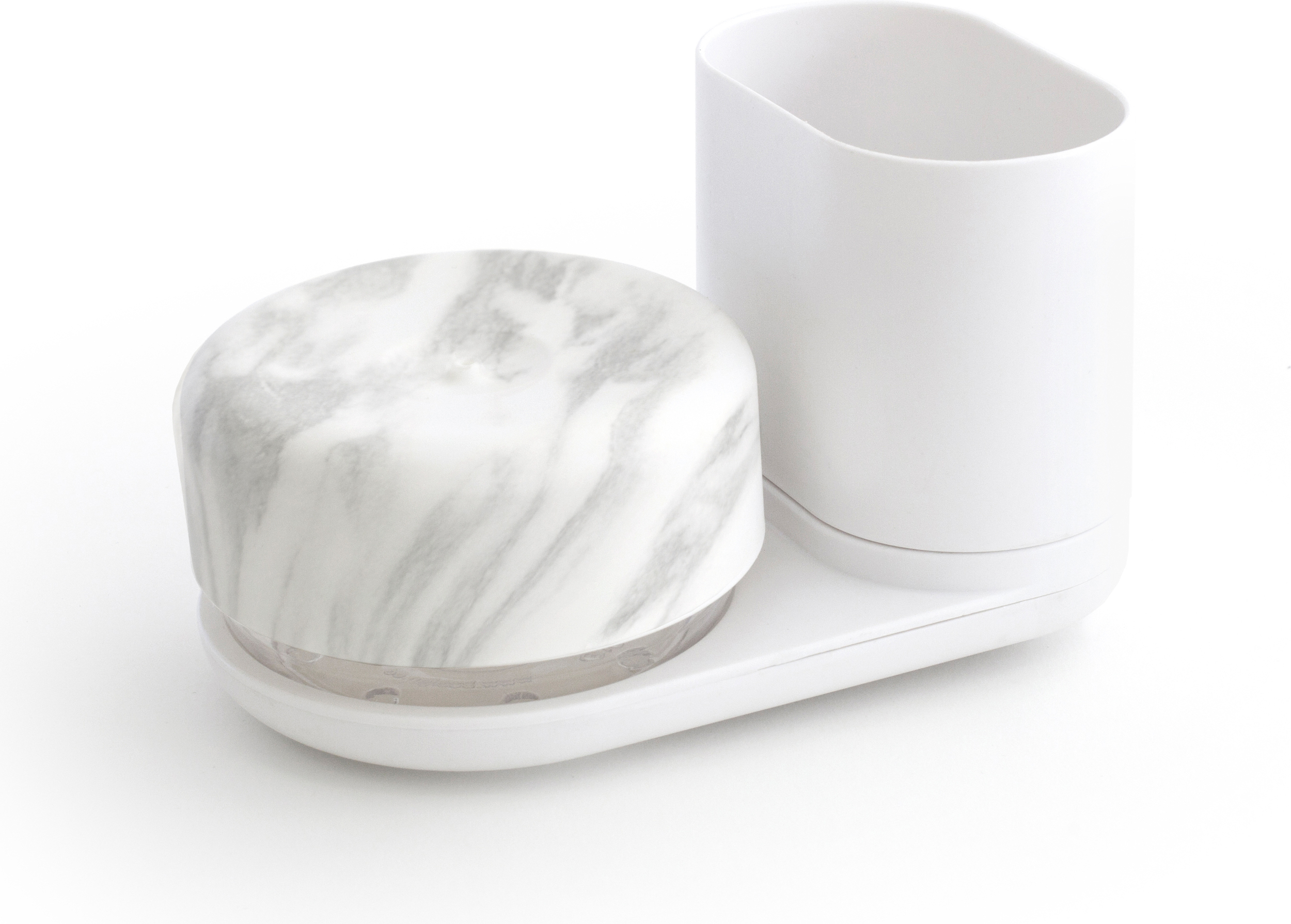 Stojak na szczotkę z pompką do detergentu Caddy Compact Do-Dish kolor marmuru