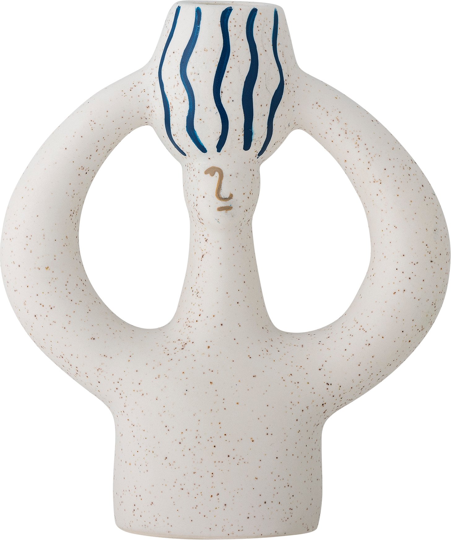 Świecznik na klasyczną świecę Hatty 17 cm niebieski