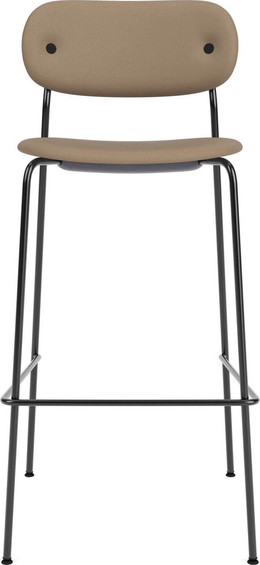 Krzesło barowe Co Sierra 105 cm jasnobrązowe skórzane na czarnych nogach