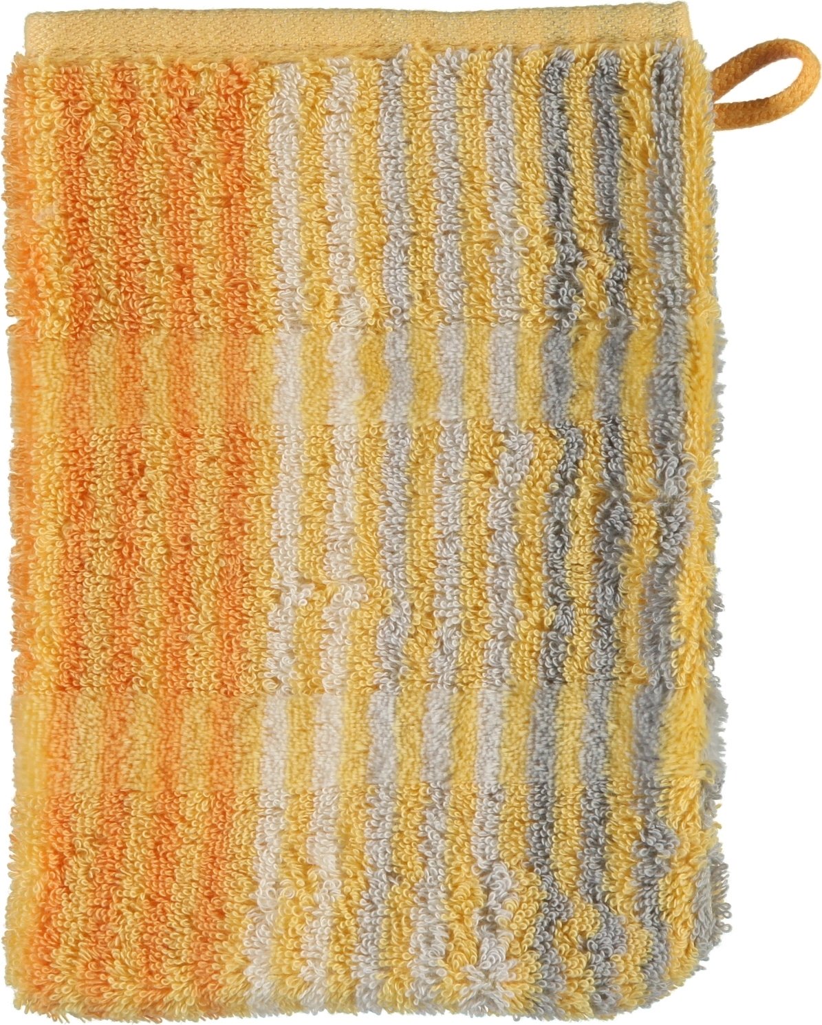 Rękawica kąpielowa Cashmere w paski 16 x 22 cm jasnopomarańczowa