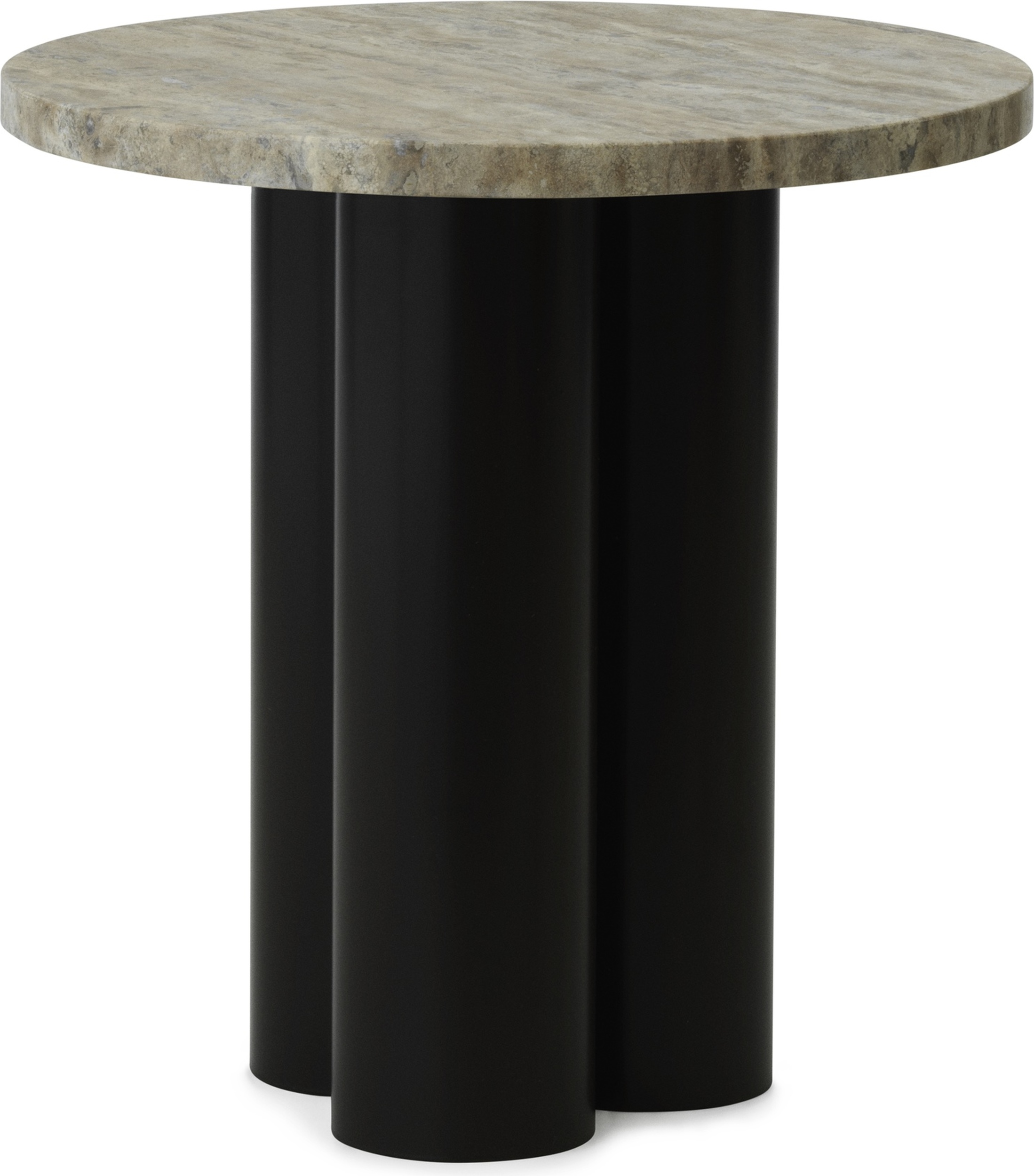 Stolik Dit Travertine Silver na brązowych nogach