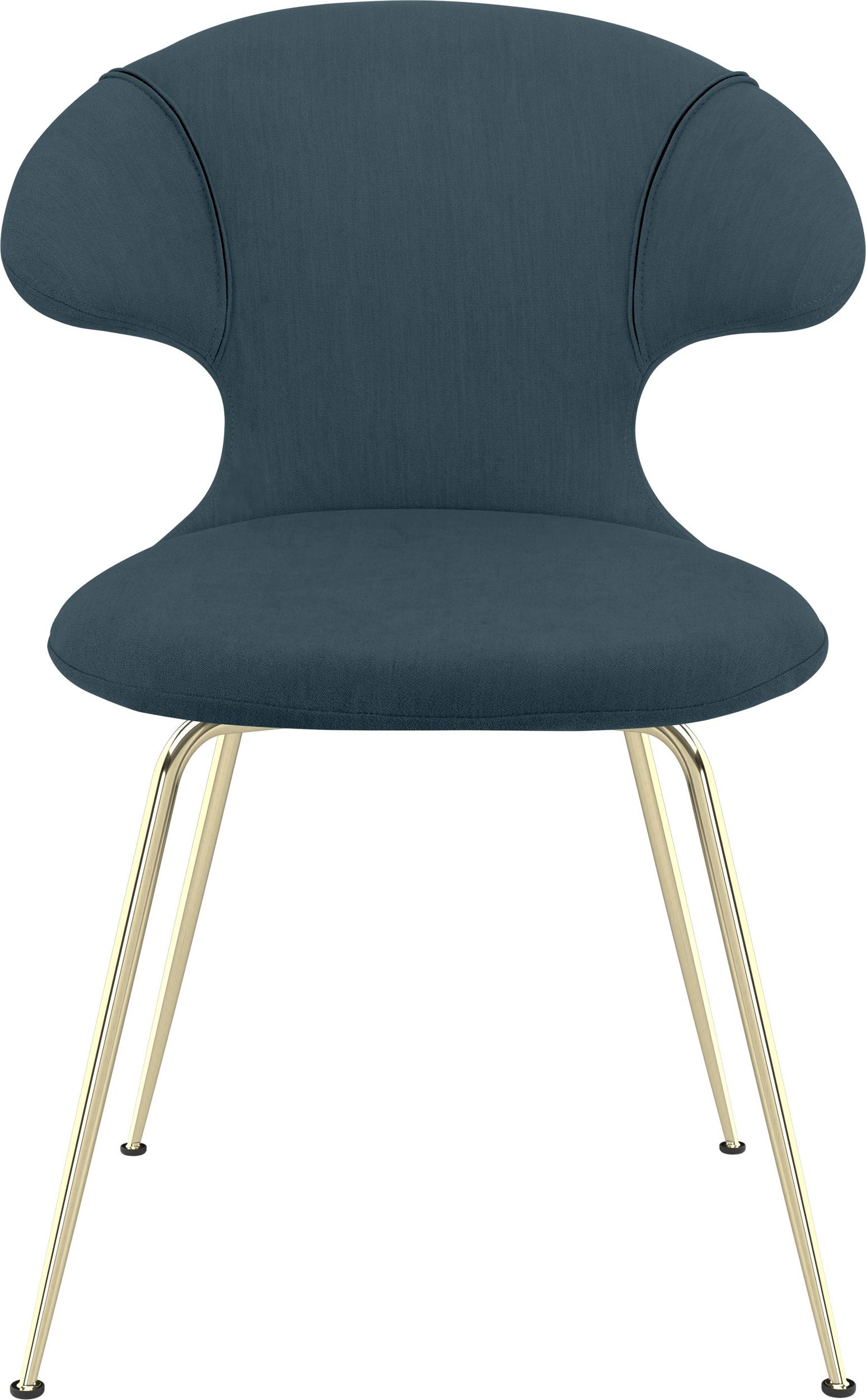 Krzesło Time Flies niebieskie na mosiężnych nogach