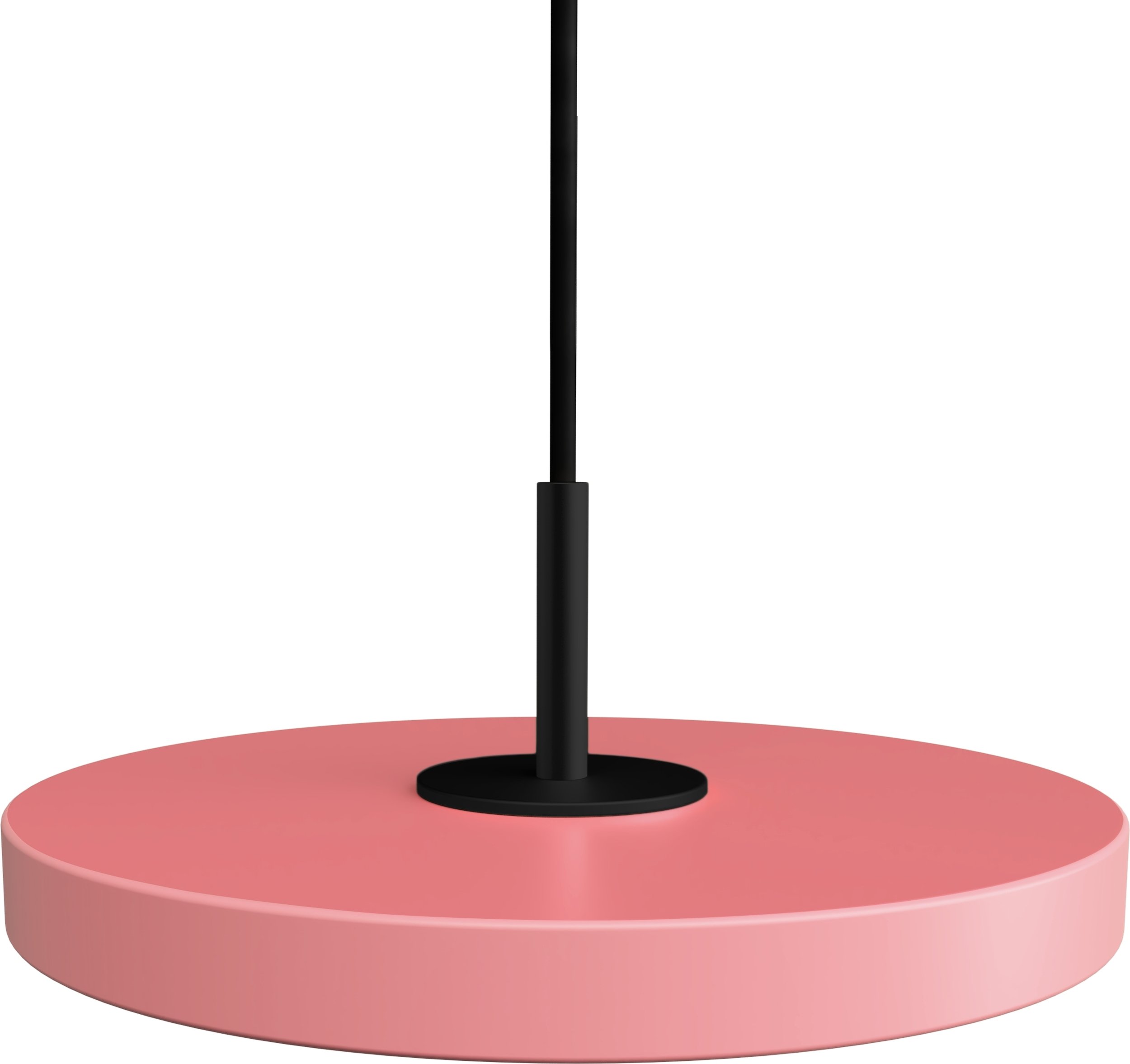 Lampa wisząca Asteria Micro różowa z czarnym mocowaniem