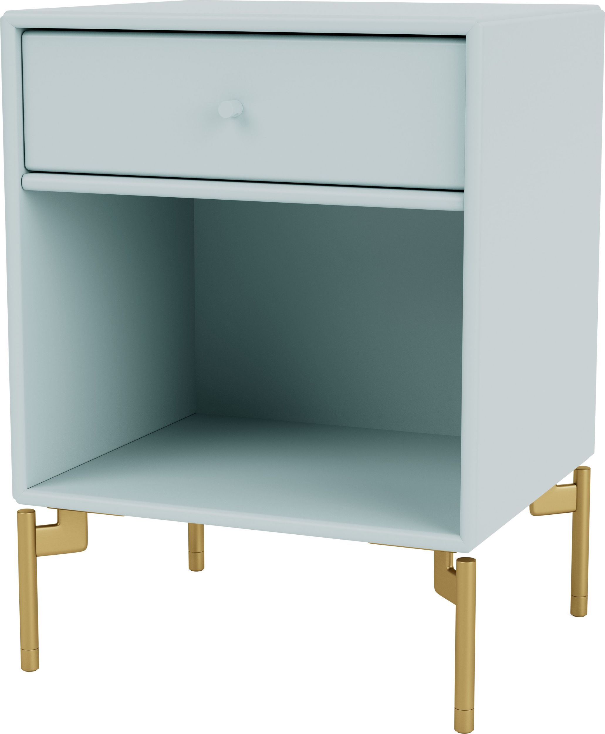 Szafka nocna Dream jasnobłękitna na mosiężnych nogach