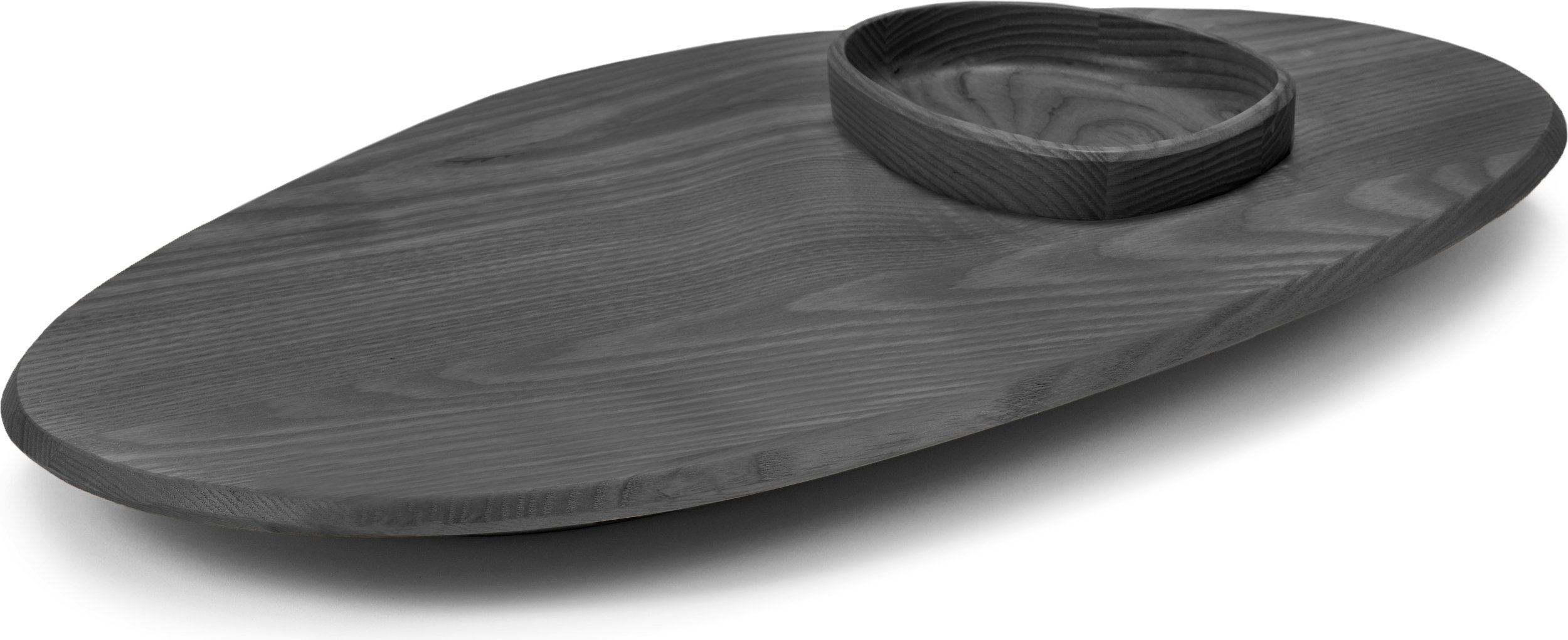 Deska do serwowania z miseczką Dune 60,5 cm czarny jesion