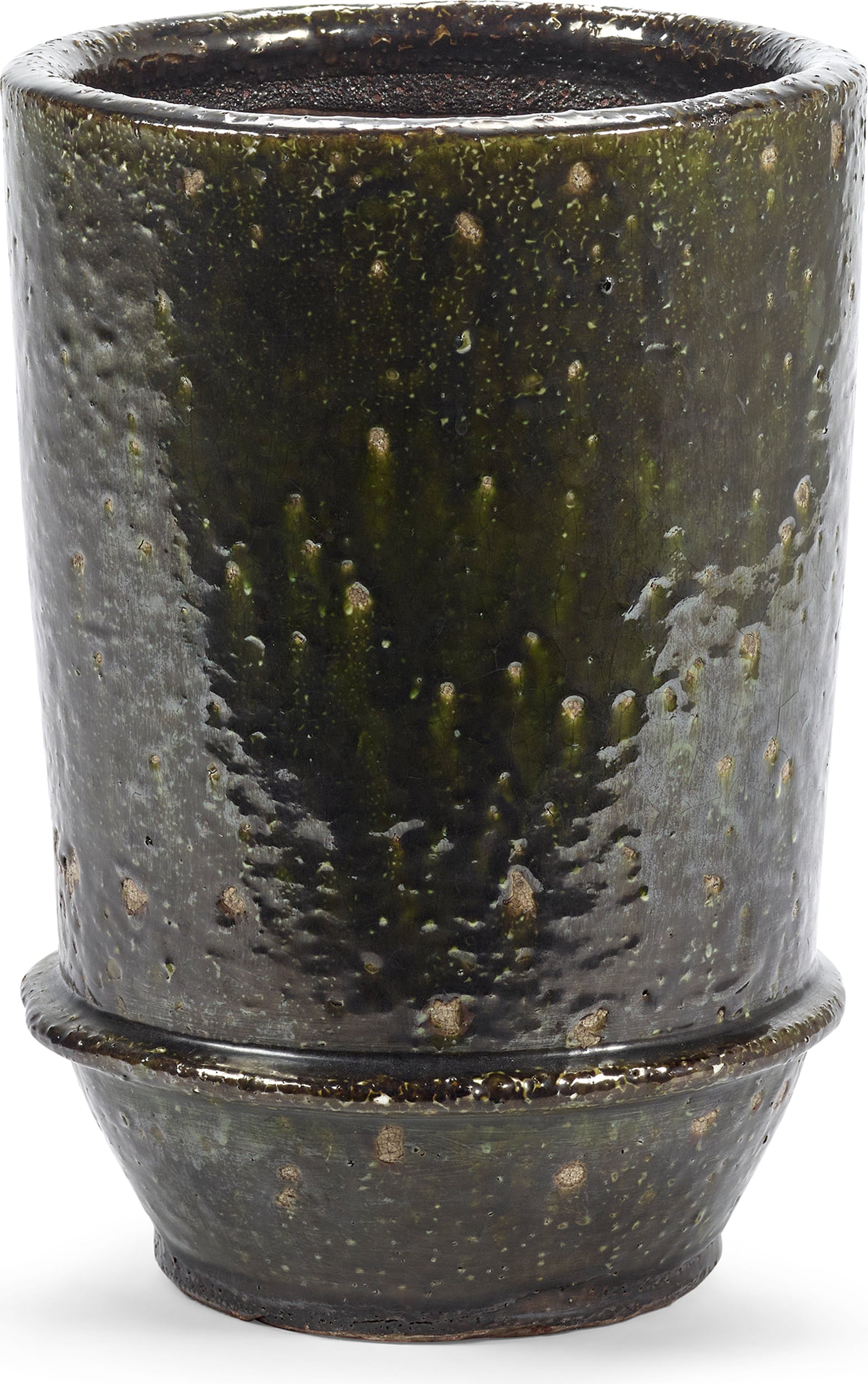 Doniczka Dune 26 cm ciemnozielona