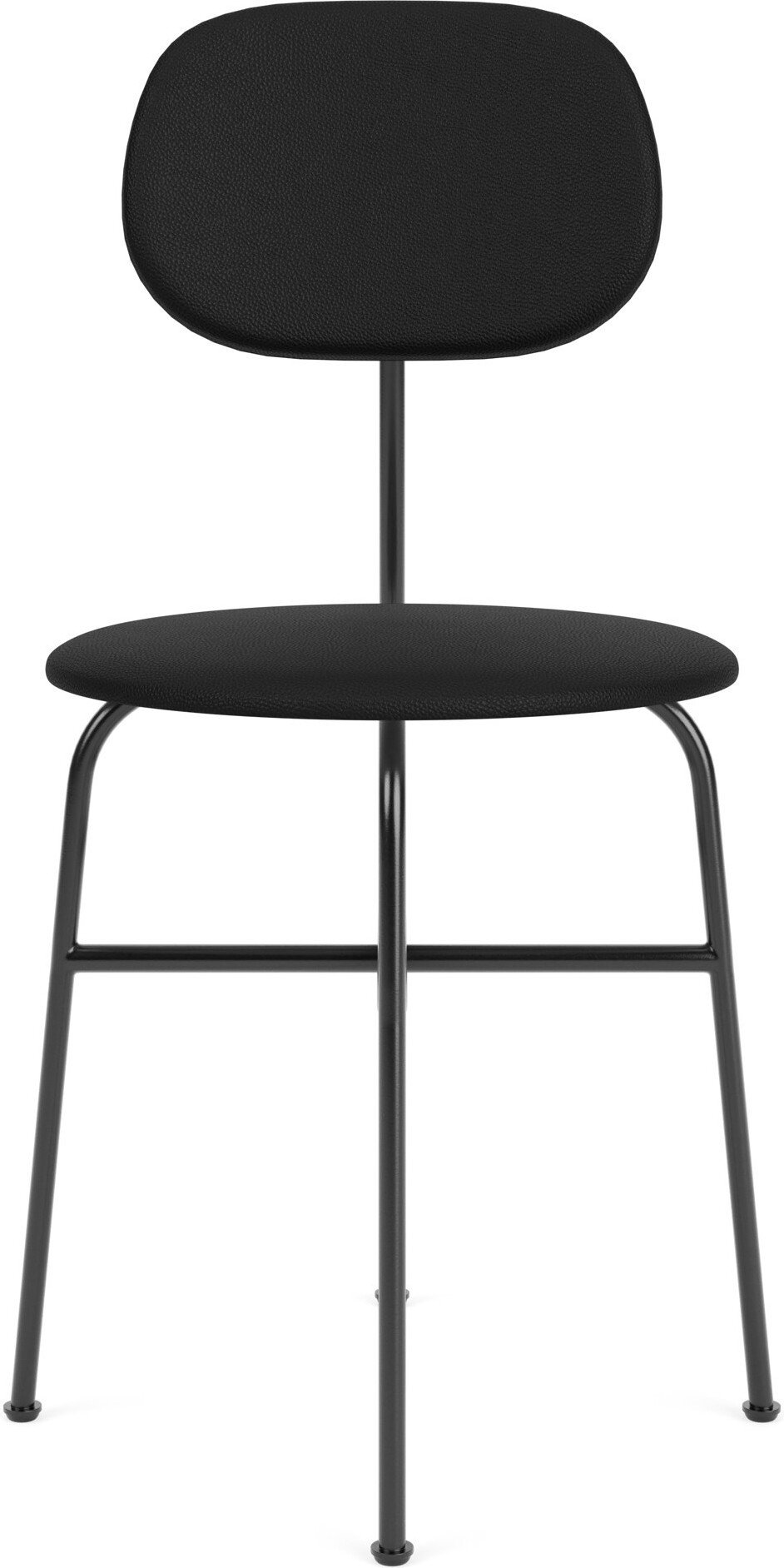 Krzesło Afteroom Plus 80 cm czarne skórzane