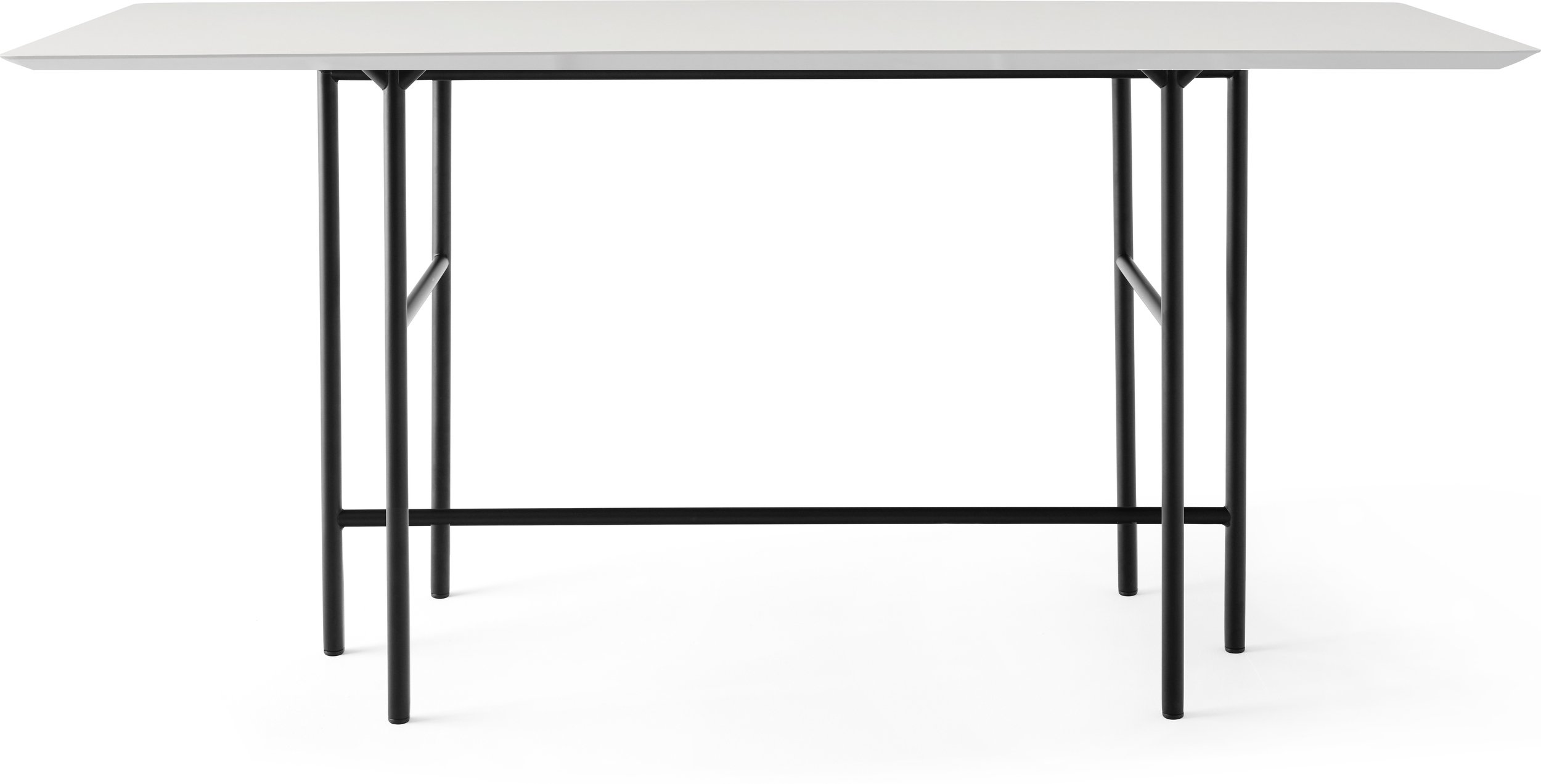 Stół barowy Snaregade prostokątny 92,7 cm szary z blatem pokrytym linoleum na czarnych nogach