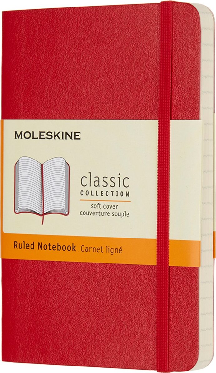 Notes w linię Moleskine P czerwony miękka oprawa