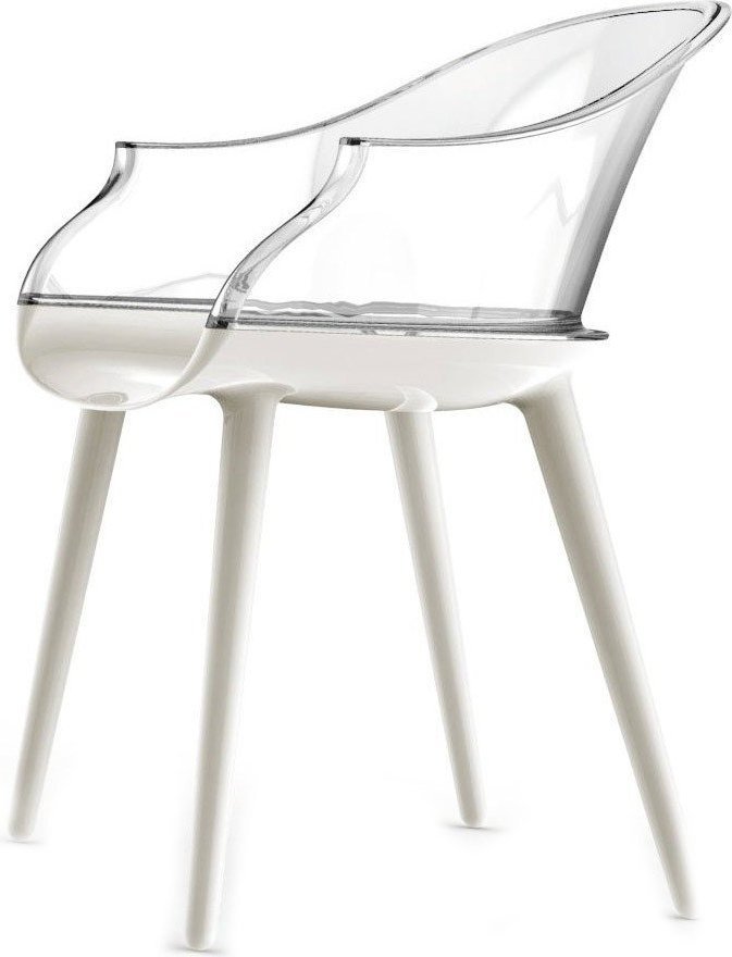 Krzesło Cyborg Couplings siedzisko białe oparcie transparentne
