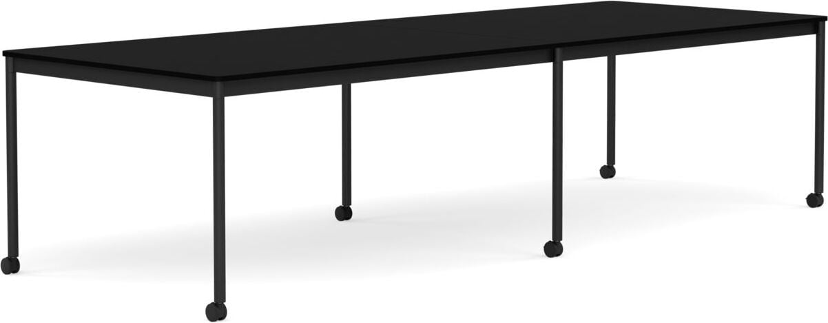 Stół na kółkach Base 110 x 300 cm czarny laminowany ABS nogi czarne