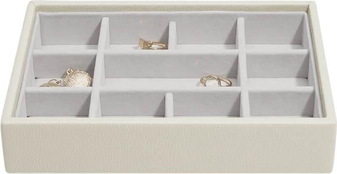 Szkatułka na biżuterię Stackers 11 komorowa mini jasnobeżowa