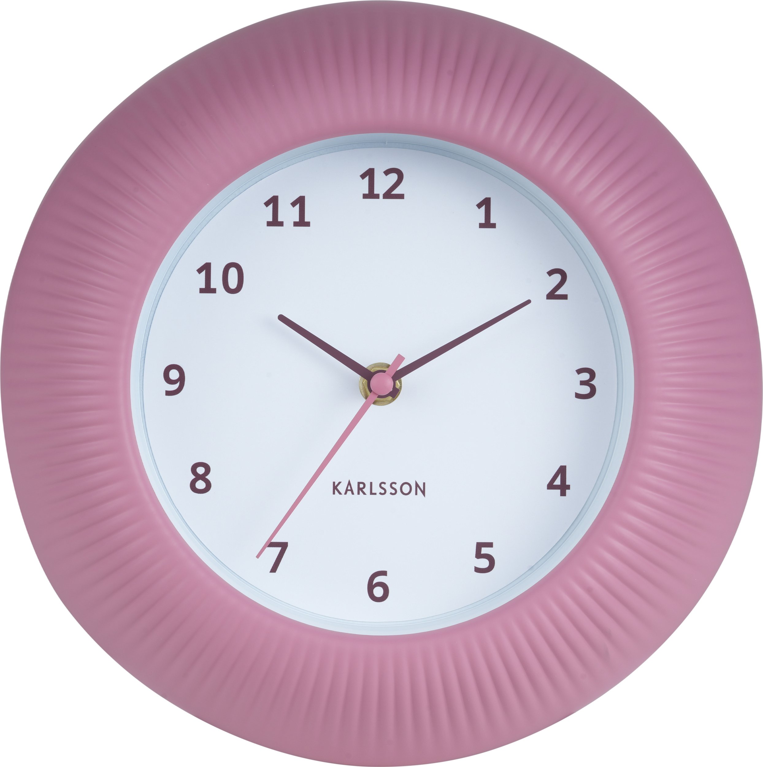 Zegar ścienny Tender Rib jasnoróżowy