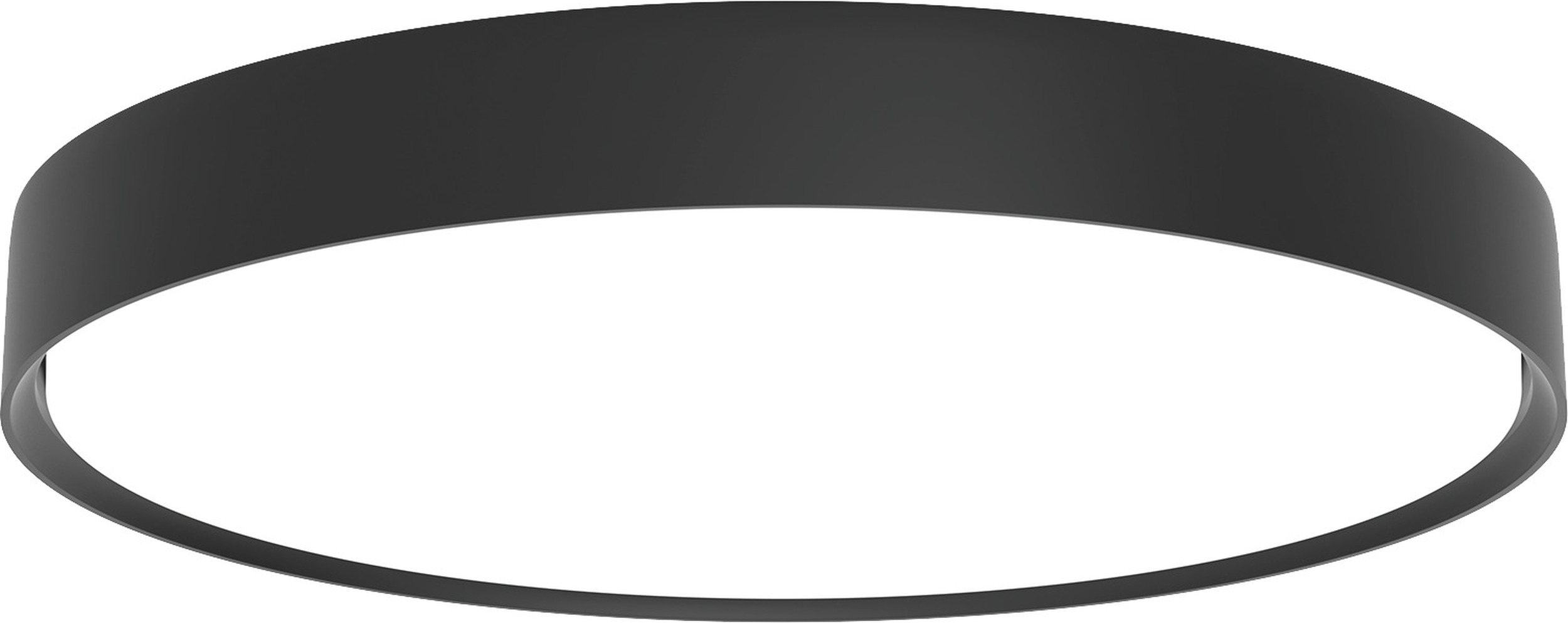 Plafon Slim Round Surface LED 3000K 44 cm czarny z dyfuzorem opal sterowanie oświetleniem Dali