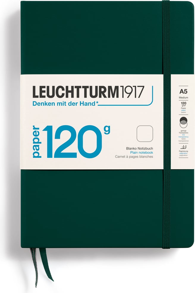 Notes gładki w twardej oprawie Edition 120 A5 203 strony leśna zieleń 120 g/m²