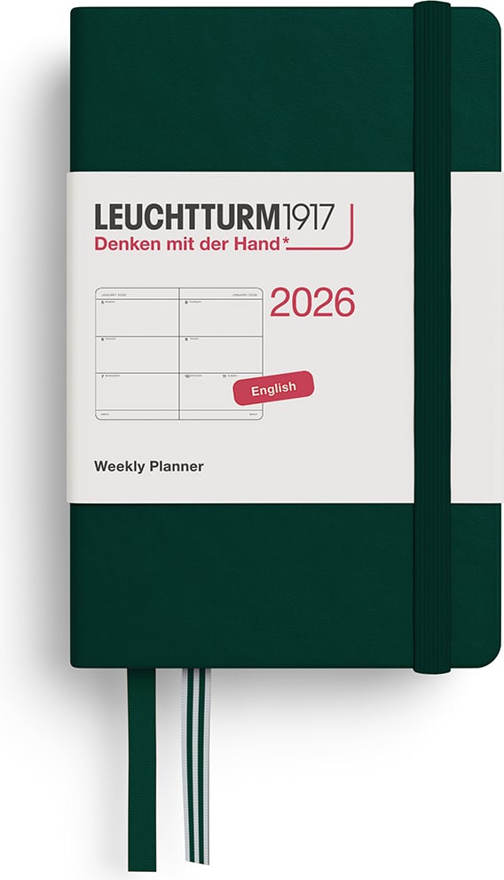 Planer tygodniowy w twardej oprawie Leuchtturm 1917 2026 EN A7 leśna zieleń