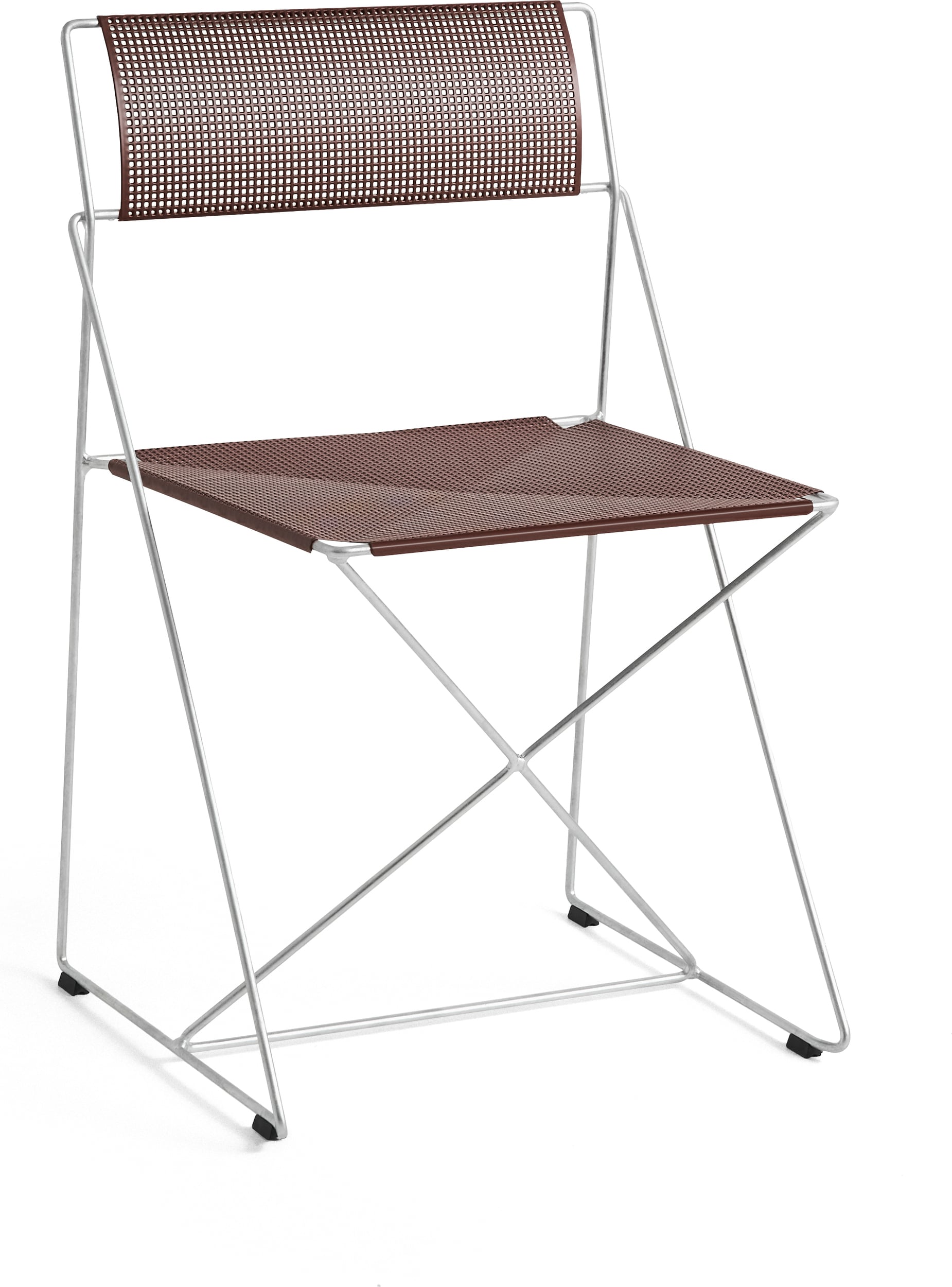 Krzesło składane X-Line Hot Galvanised Base 2.0 bordowe