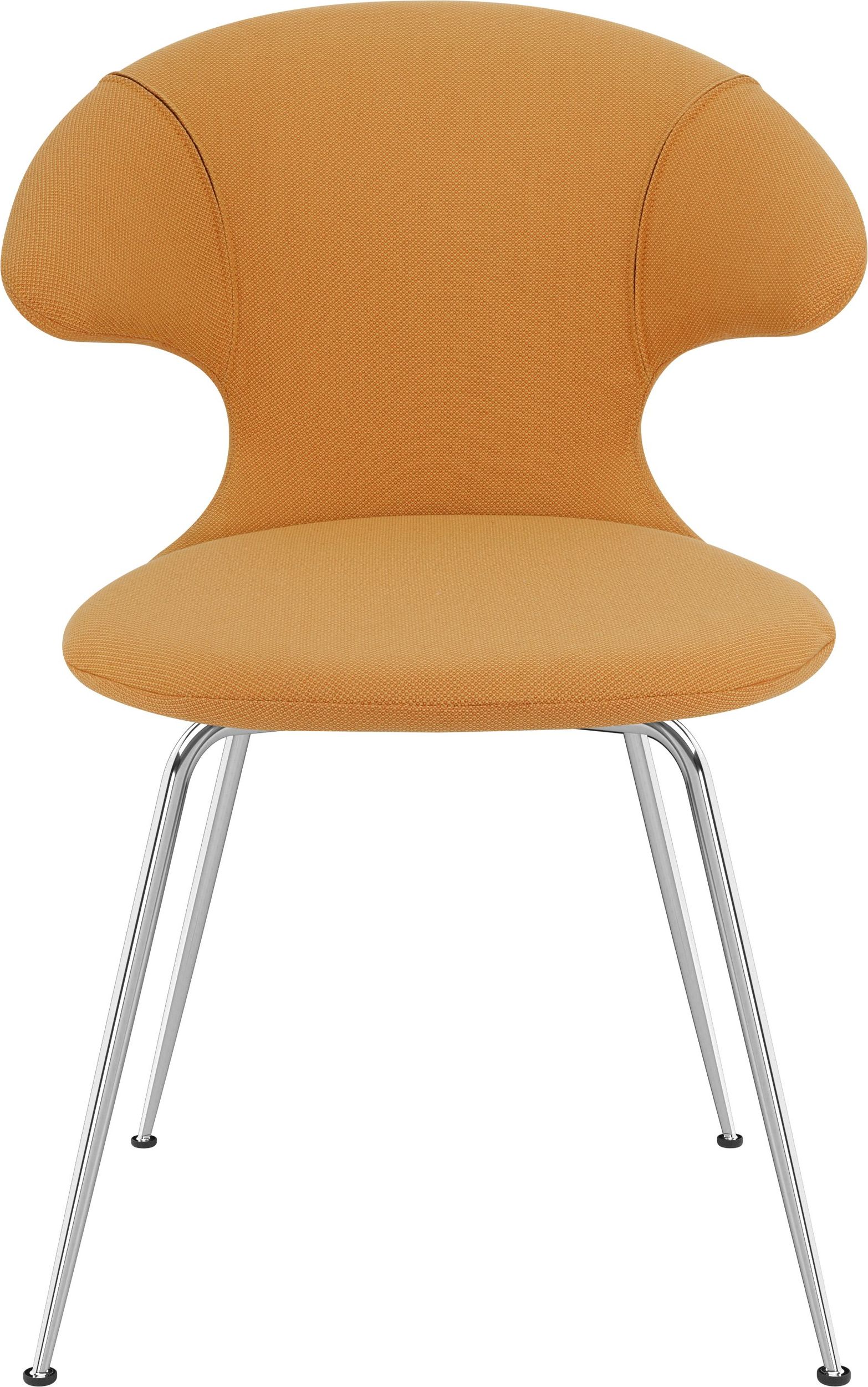 Krzesło Time Flies pomarańczowe na chromowanych nogach