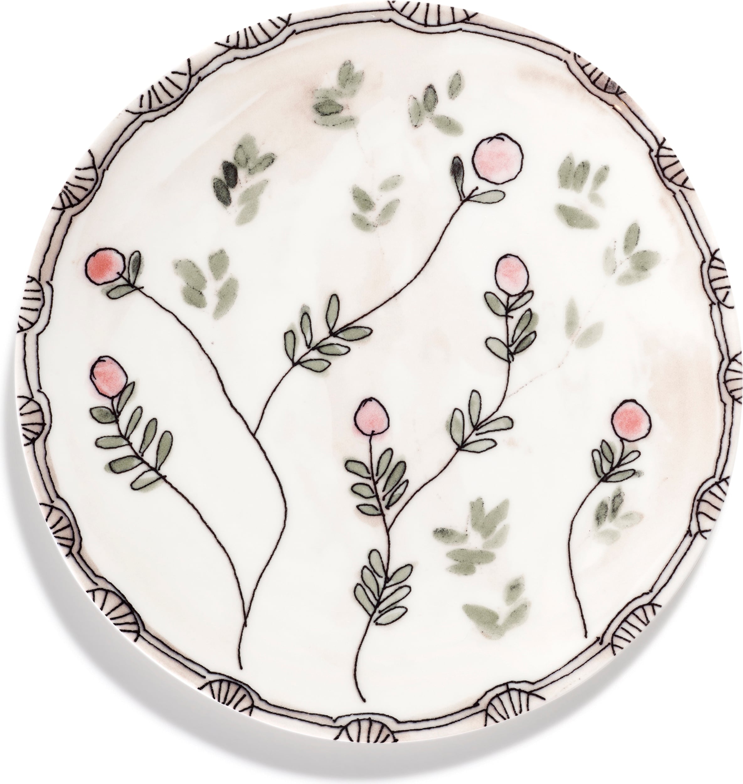 Talerz śniadaniowy Midnight Flowers Mirtillo Nude 20 cm