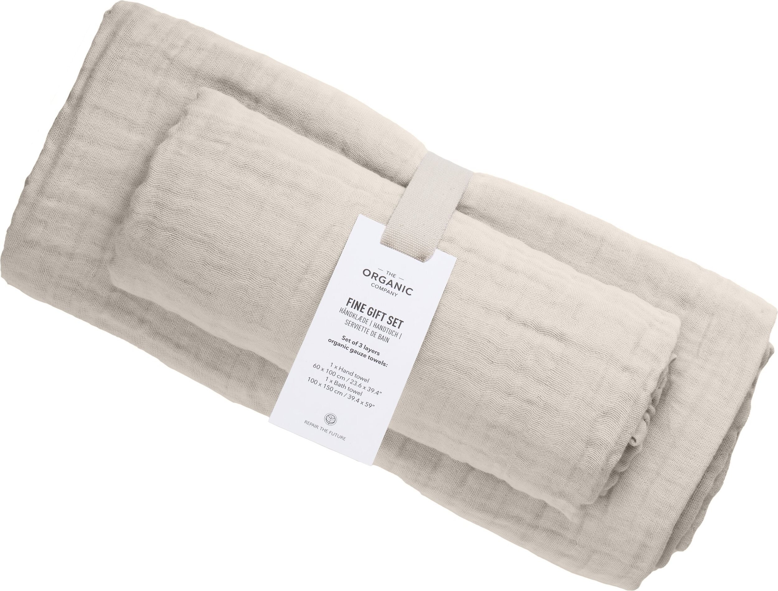 Ręczniki Fine jasnobeżowe 2 szt.